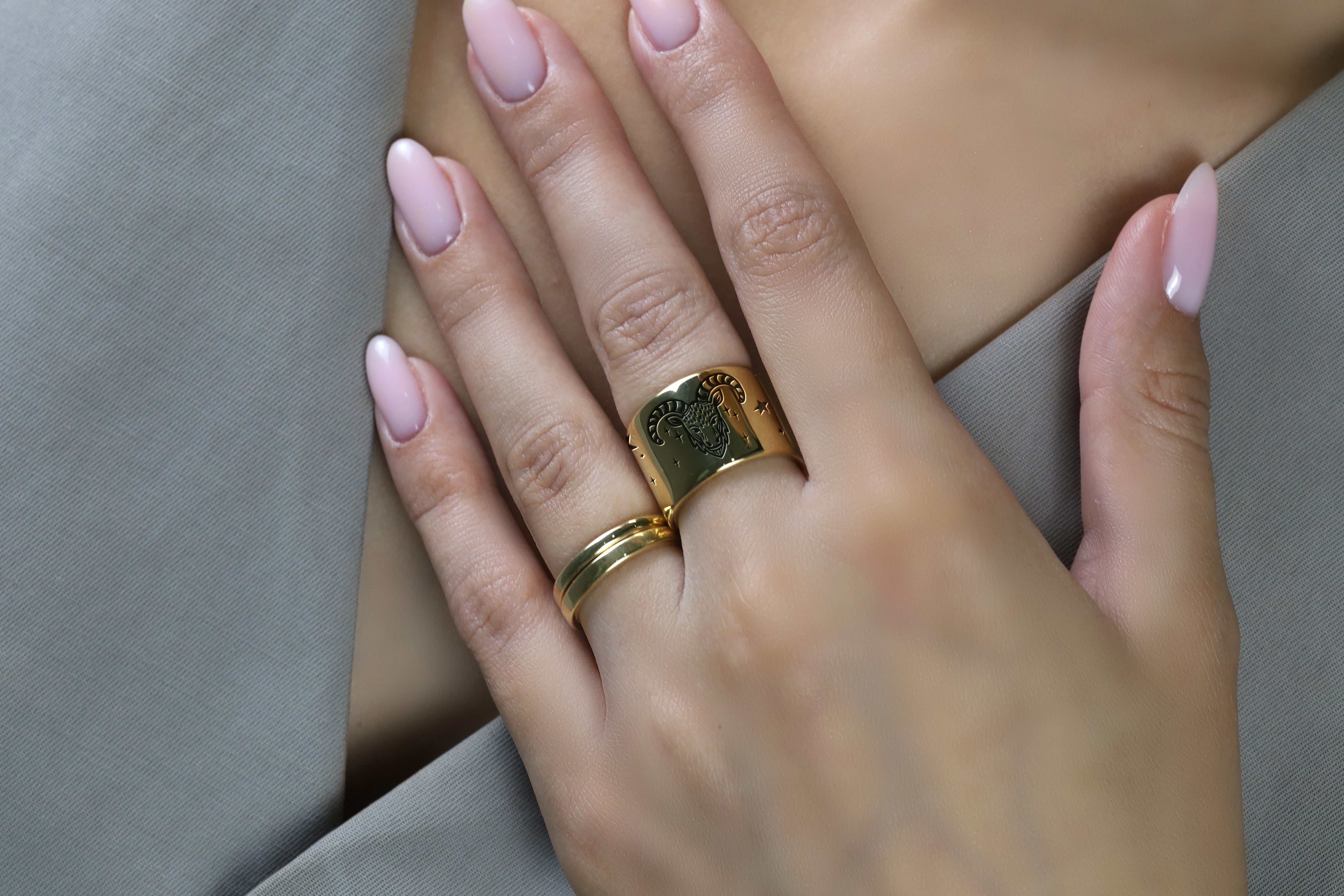 Custom Zodiac Pattern Ring