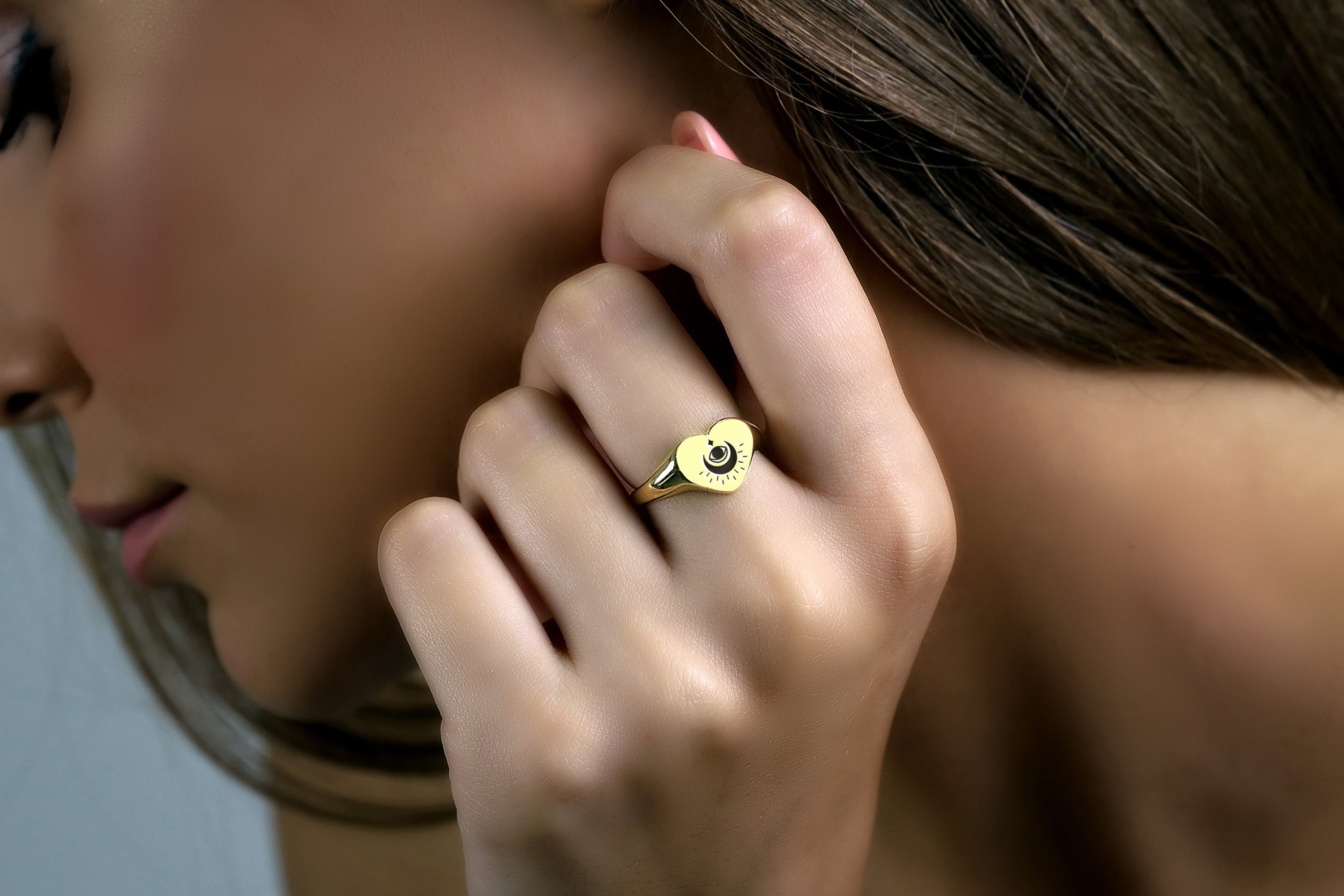 Gothic Third Eye Engraved Ring