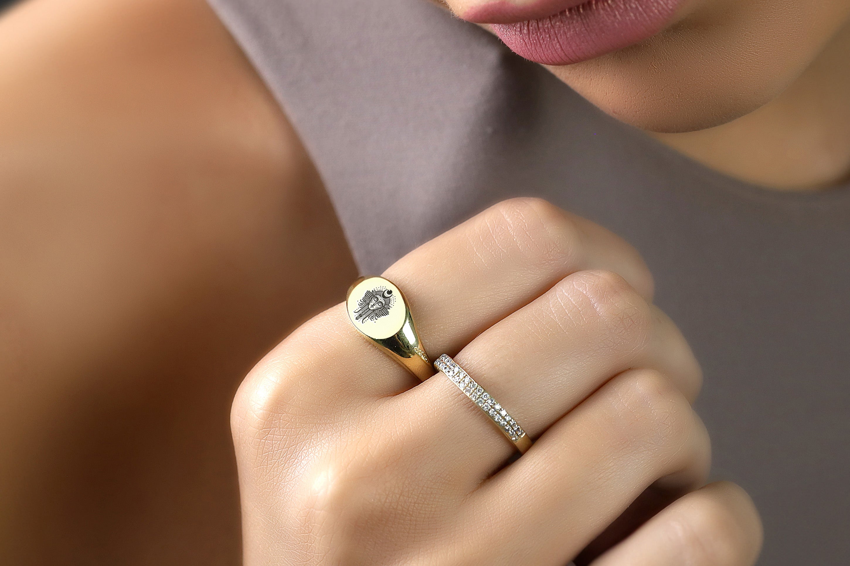 14k Gold Egyptian Ring
