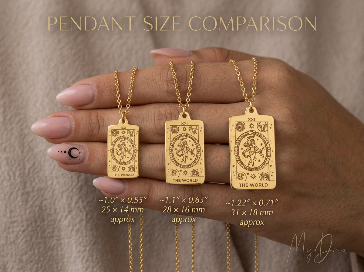 Three of Cups Tarot Card Necklace