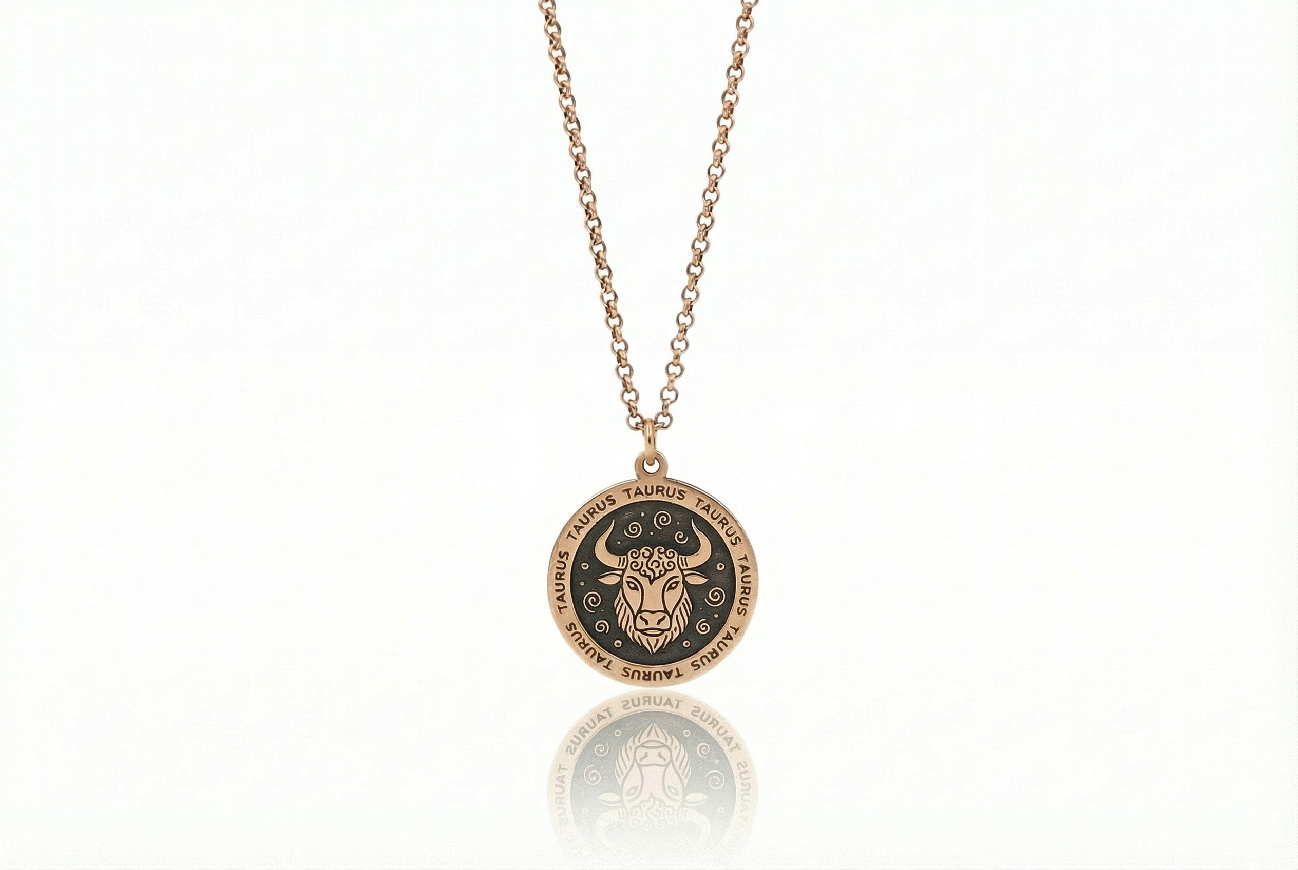 Personalized Taurus Coin Necklace
