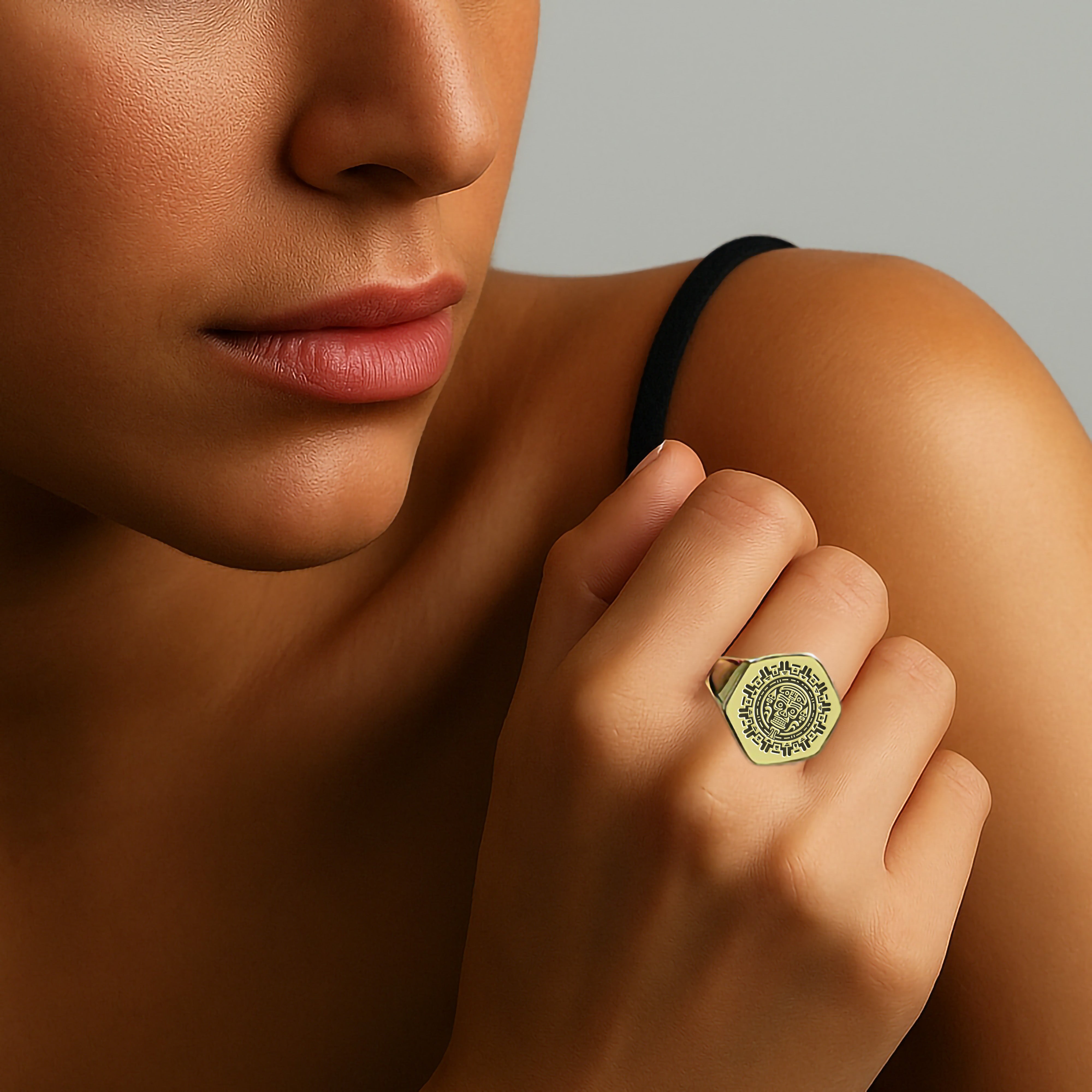 Aztec Warrior Statement Ring