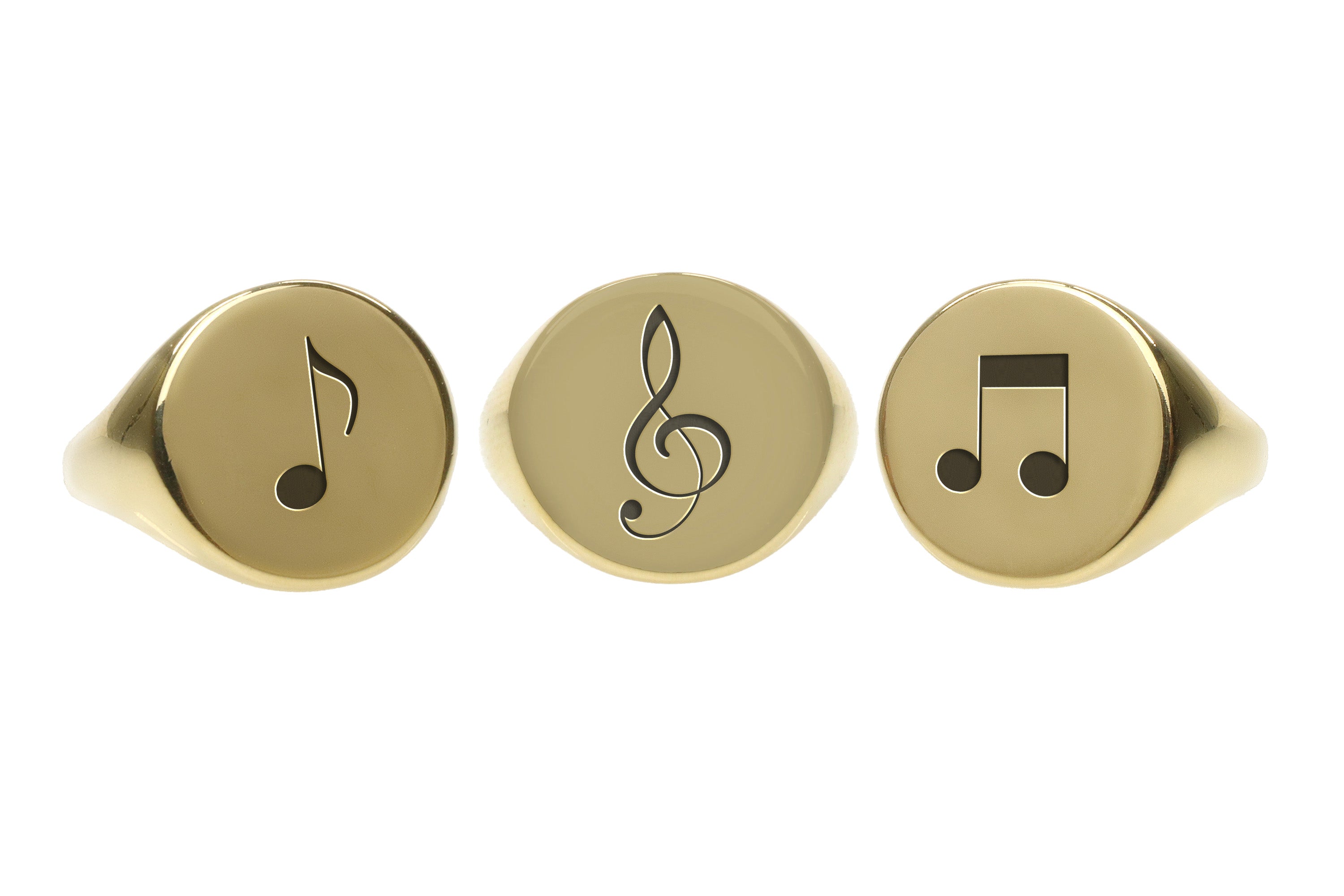 Music Notes Gold Signet Ring