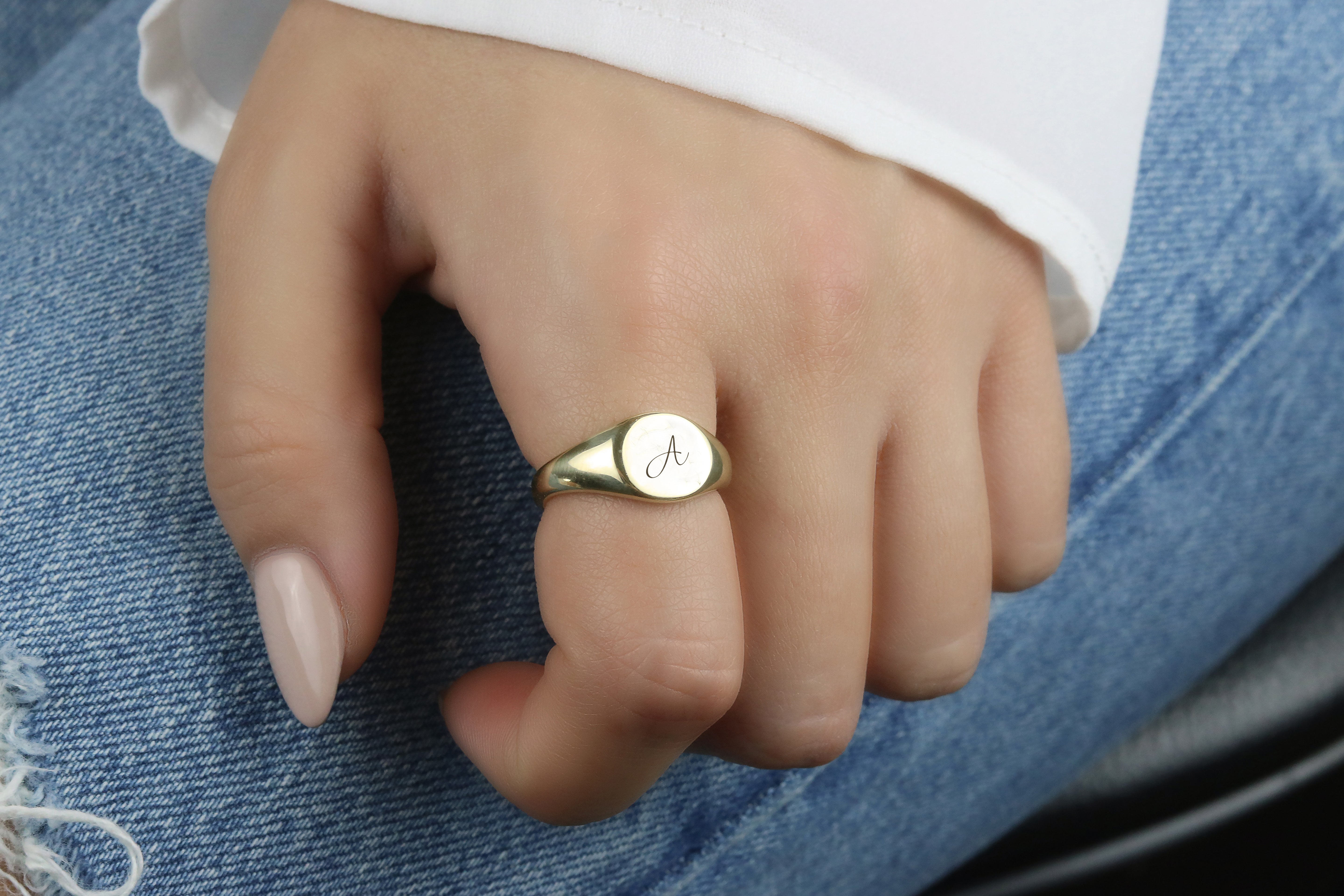 Custom Handwritten Letter Ring