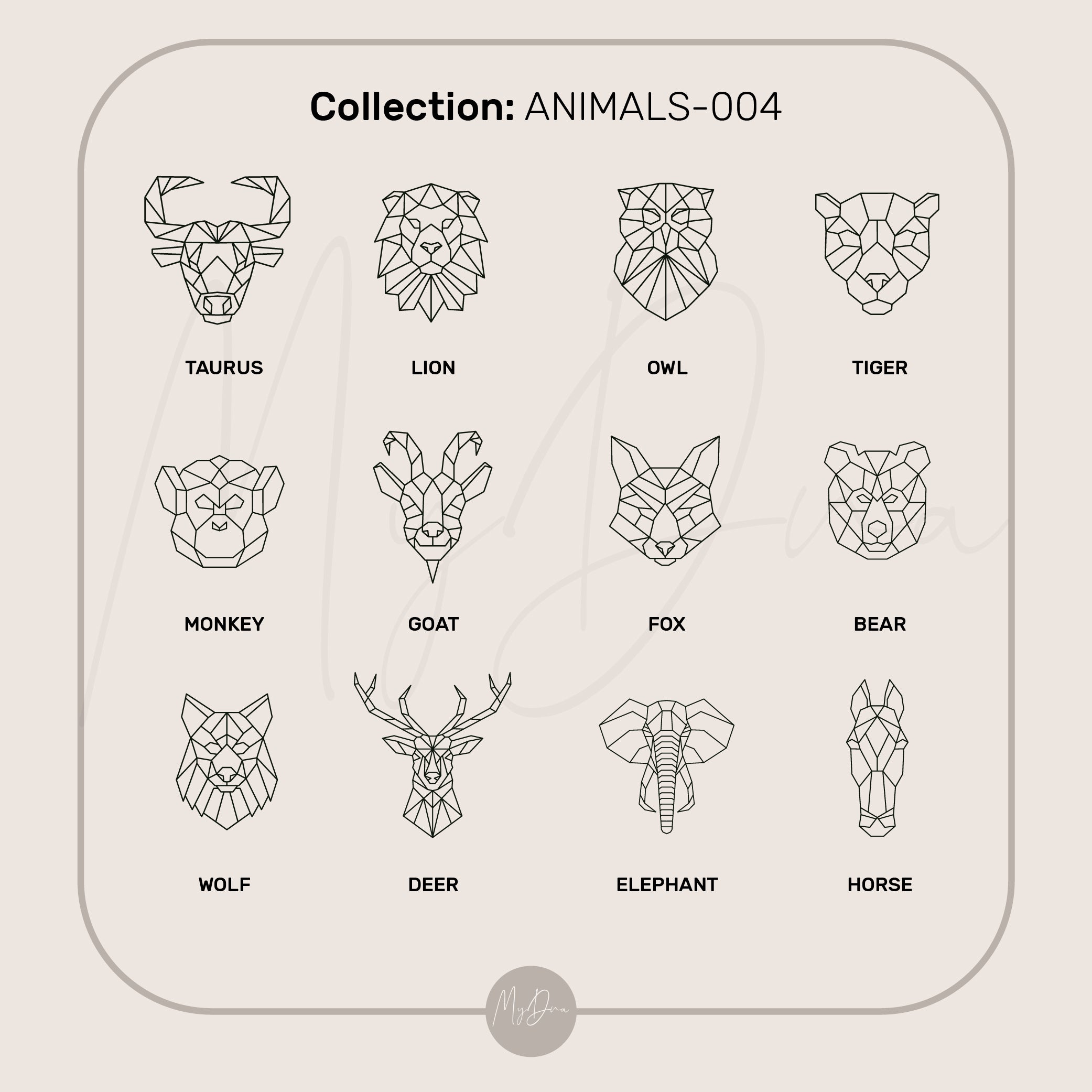 Custom Geometrical Animal Ring
