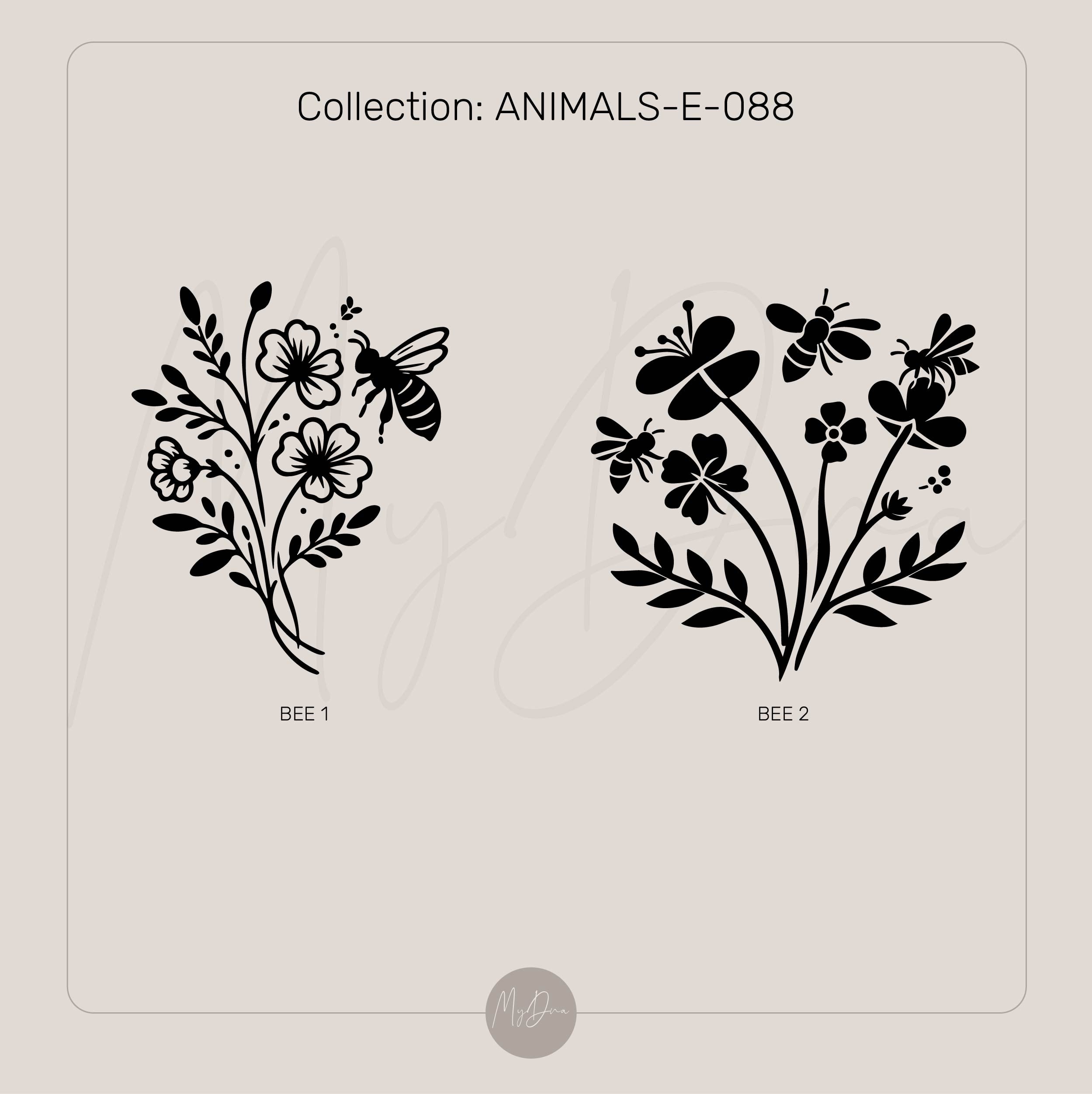 Engraved Bee & Flowers Ring