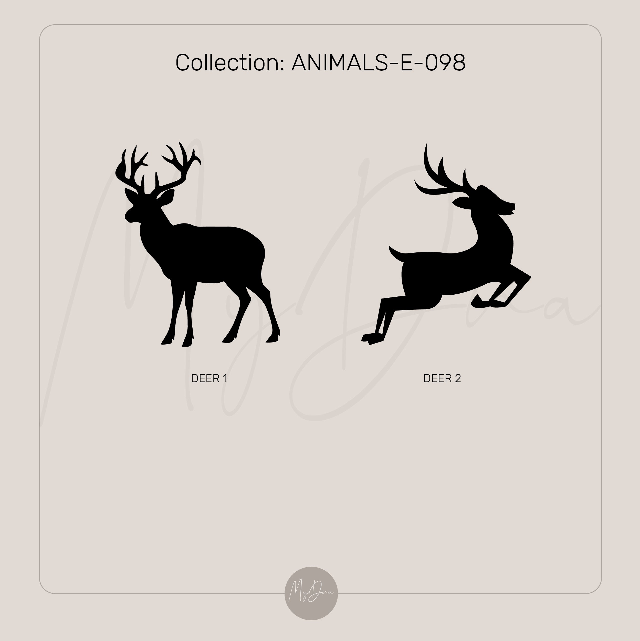 Square Deer Pendant Necklace