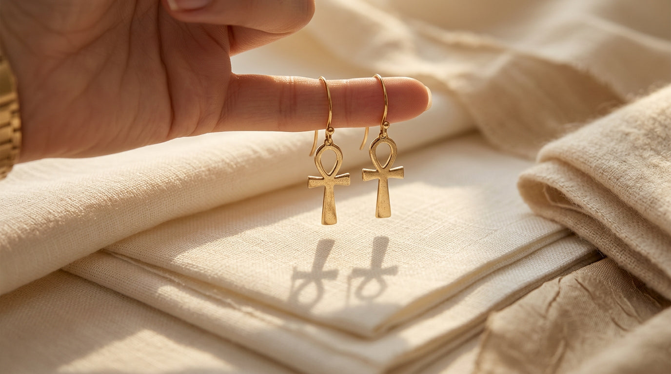Minimalist Ankh Earrings