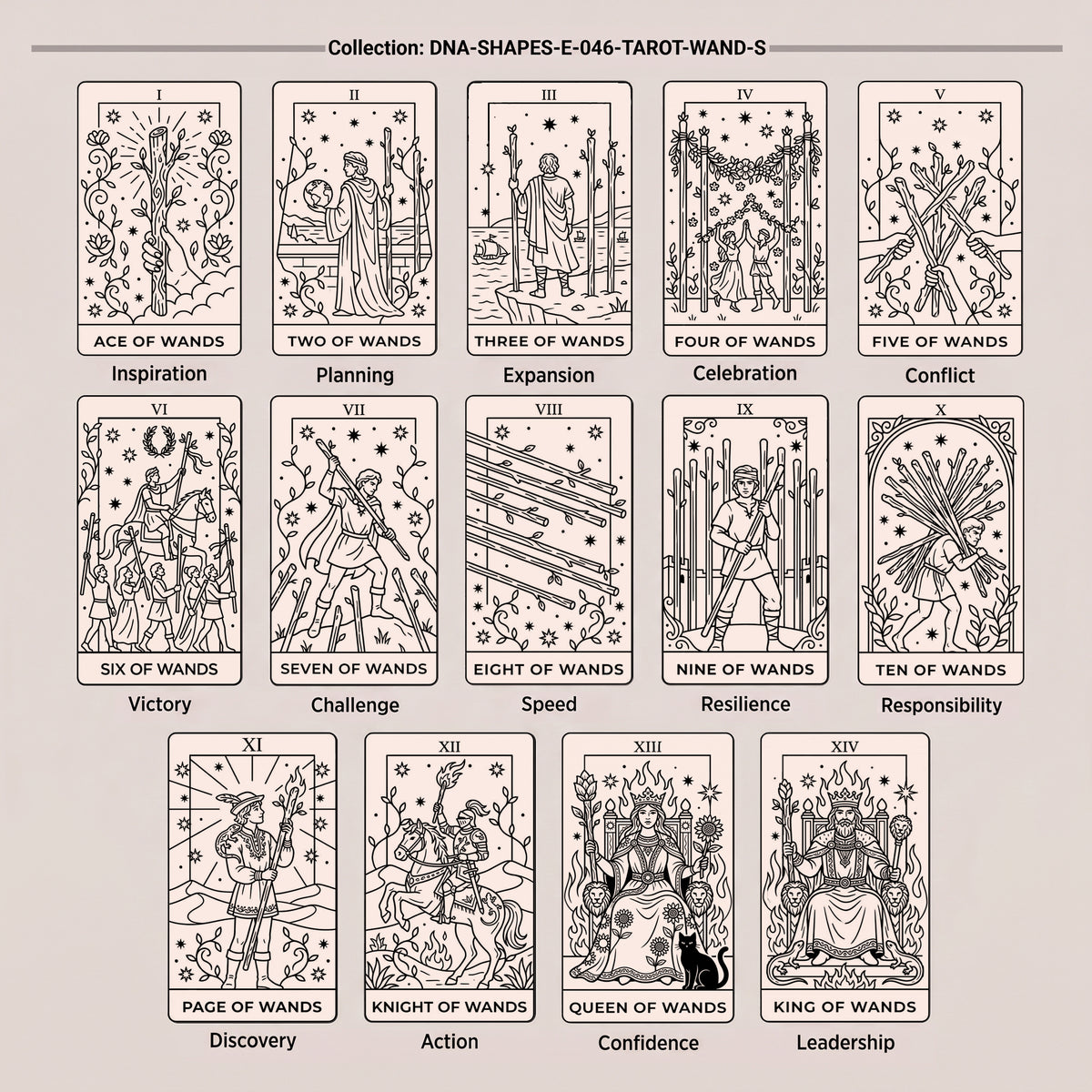 Ace of Wands Tarot Card Necklace