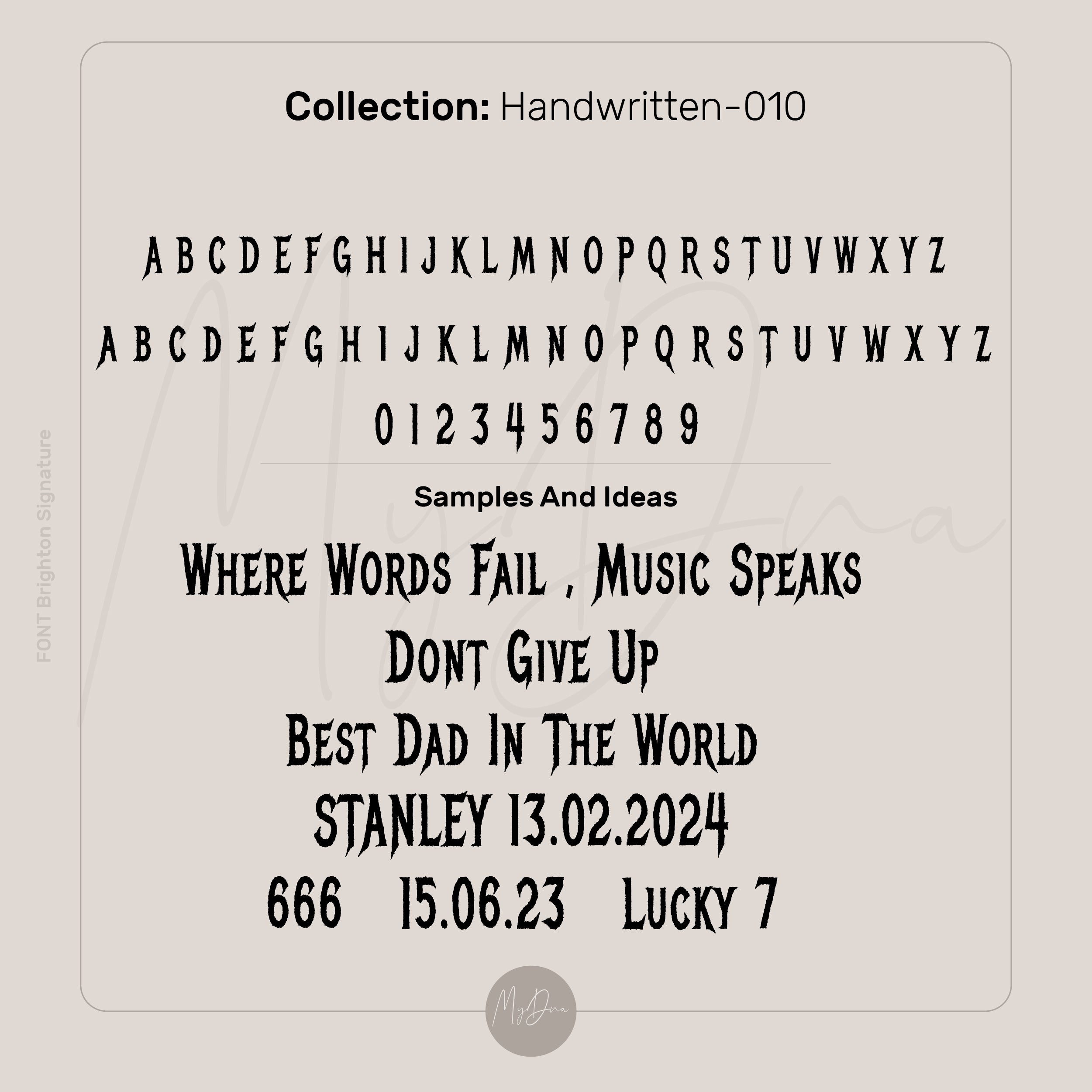 Engraved Metal Font Bracelet