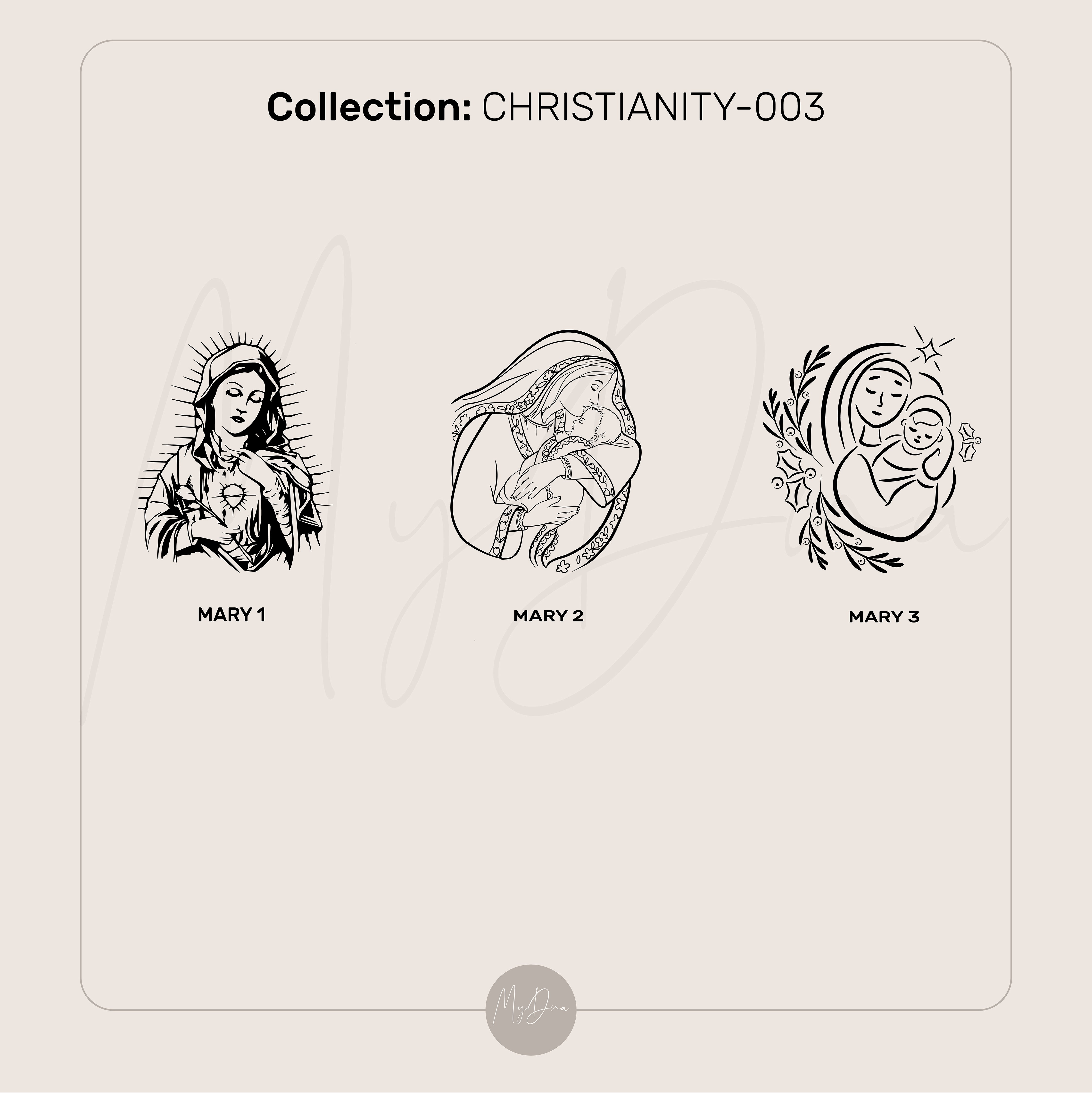 Engraved Virgin Mary Ring