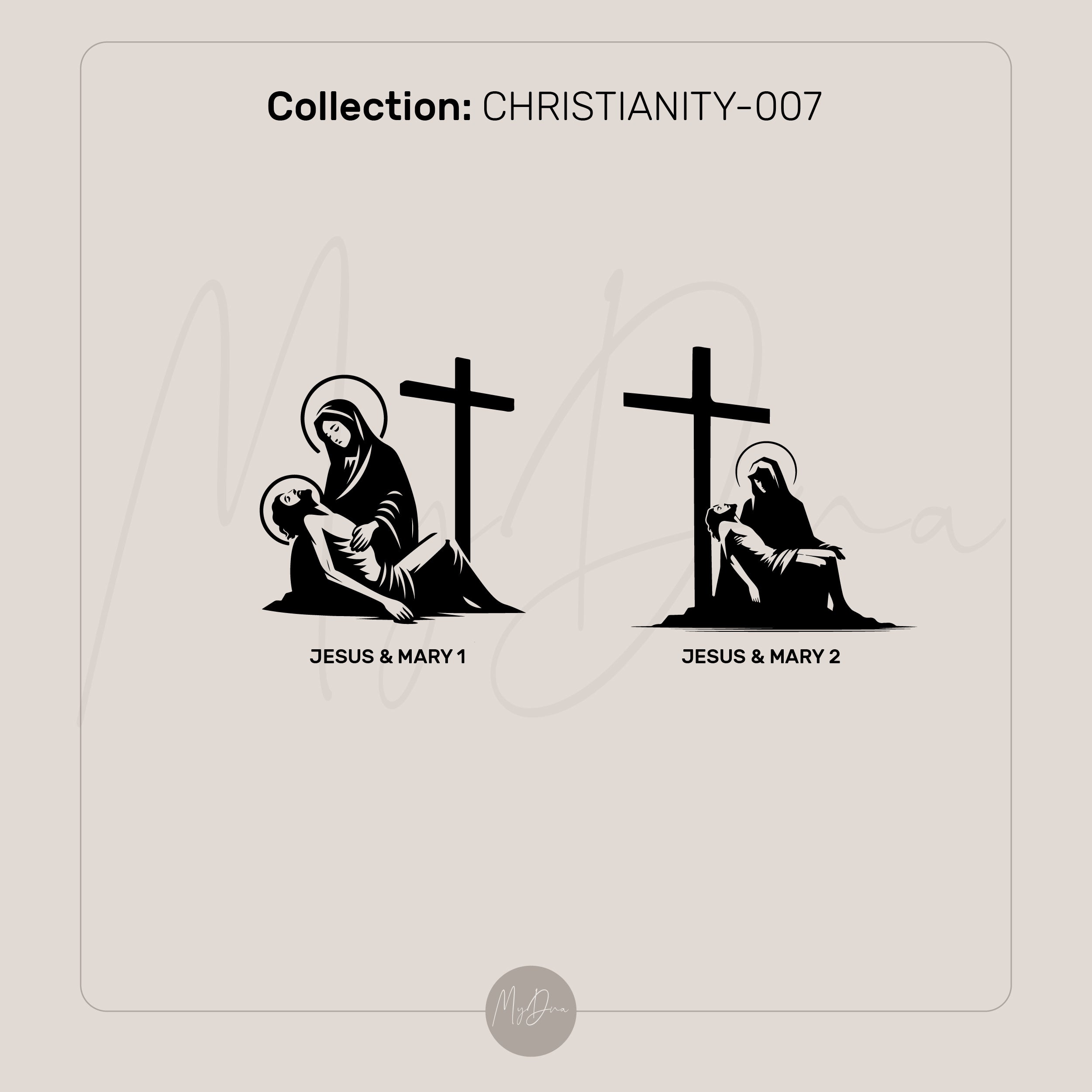 Mother Mary and Jesus Crucifix Gold Signet Ring