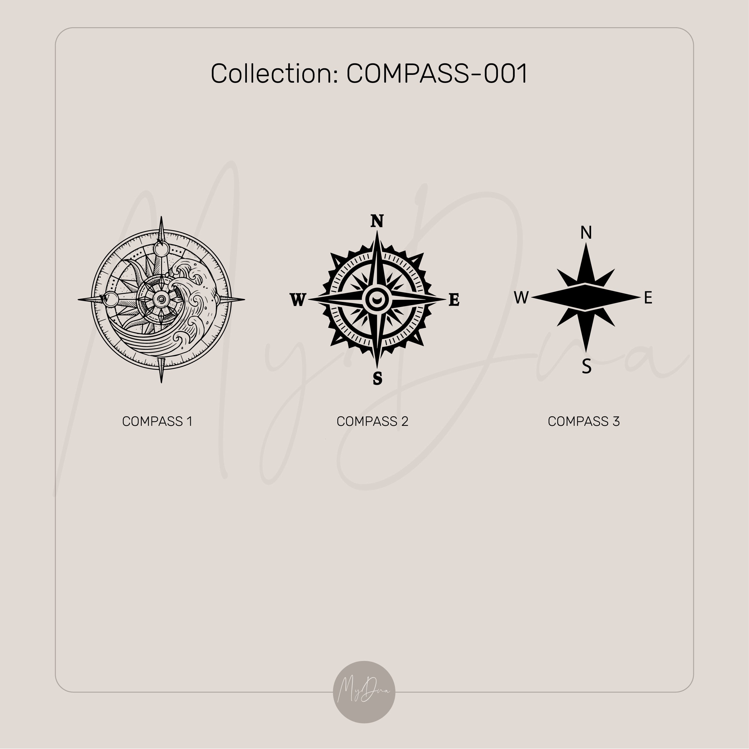 Engraved Compass Signet Ring