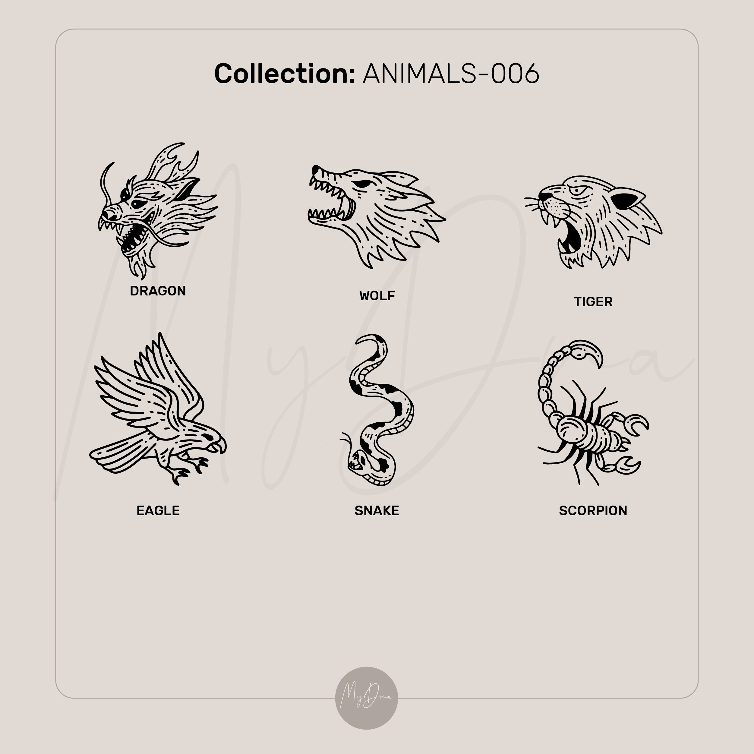 Tattoo Themed Tiger Engraving