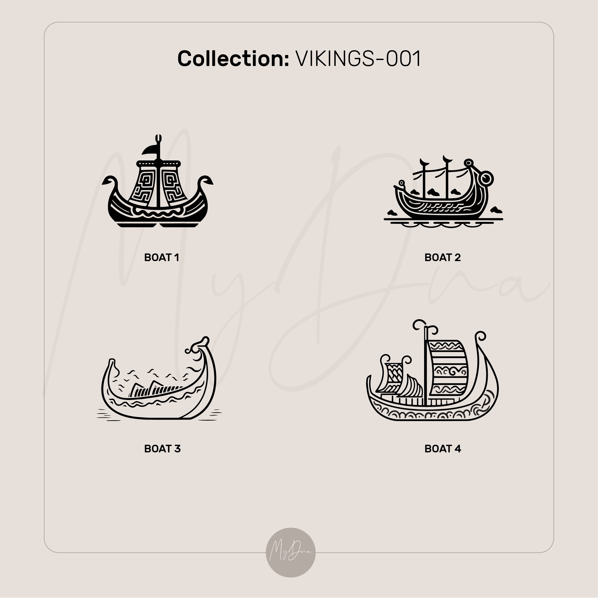 Engraved Viking Boat Ring