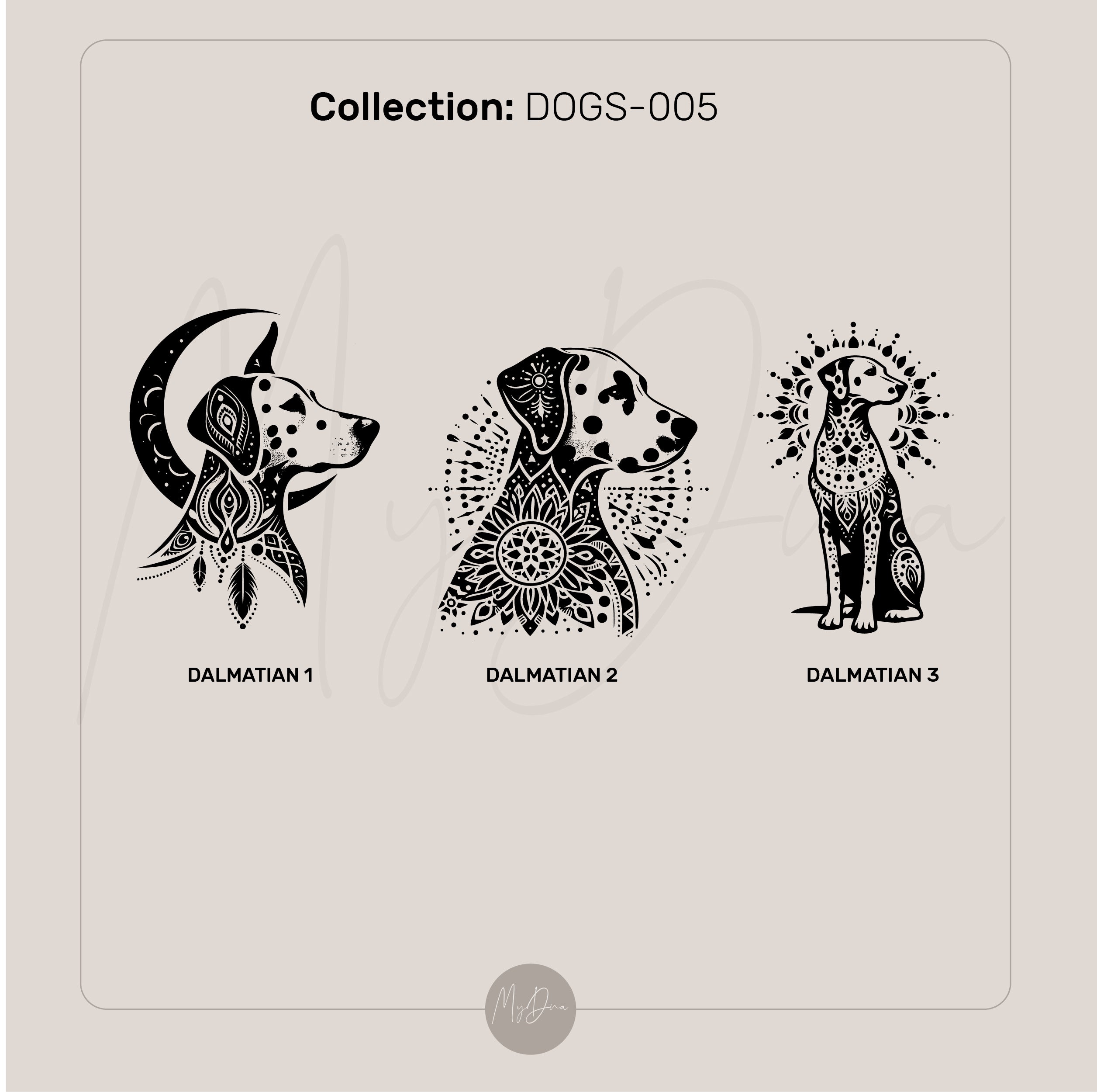 Dalmatian Dog Engraved Ring