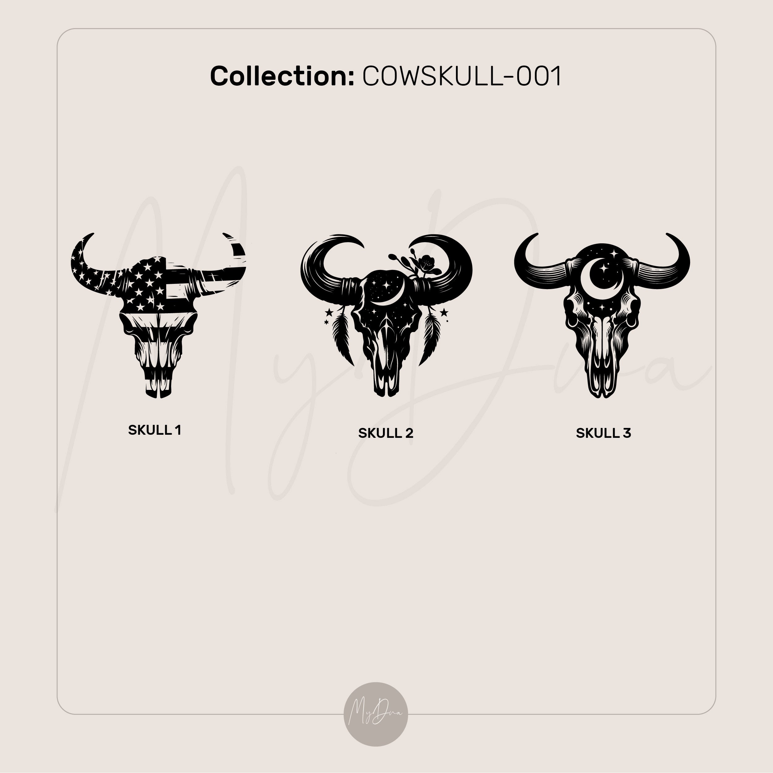 14k Gold Cow Skull Signet Ring