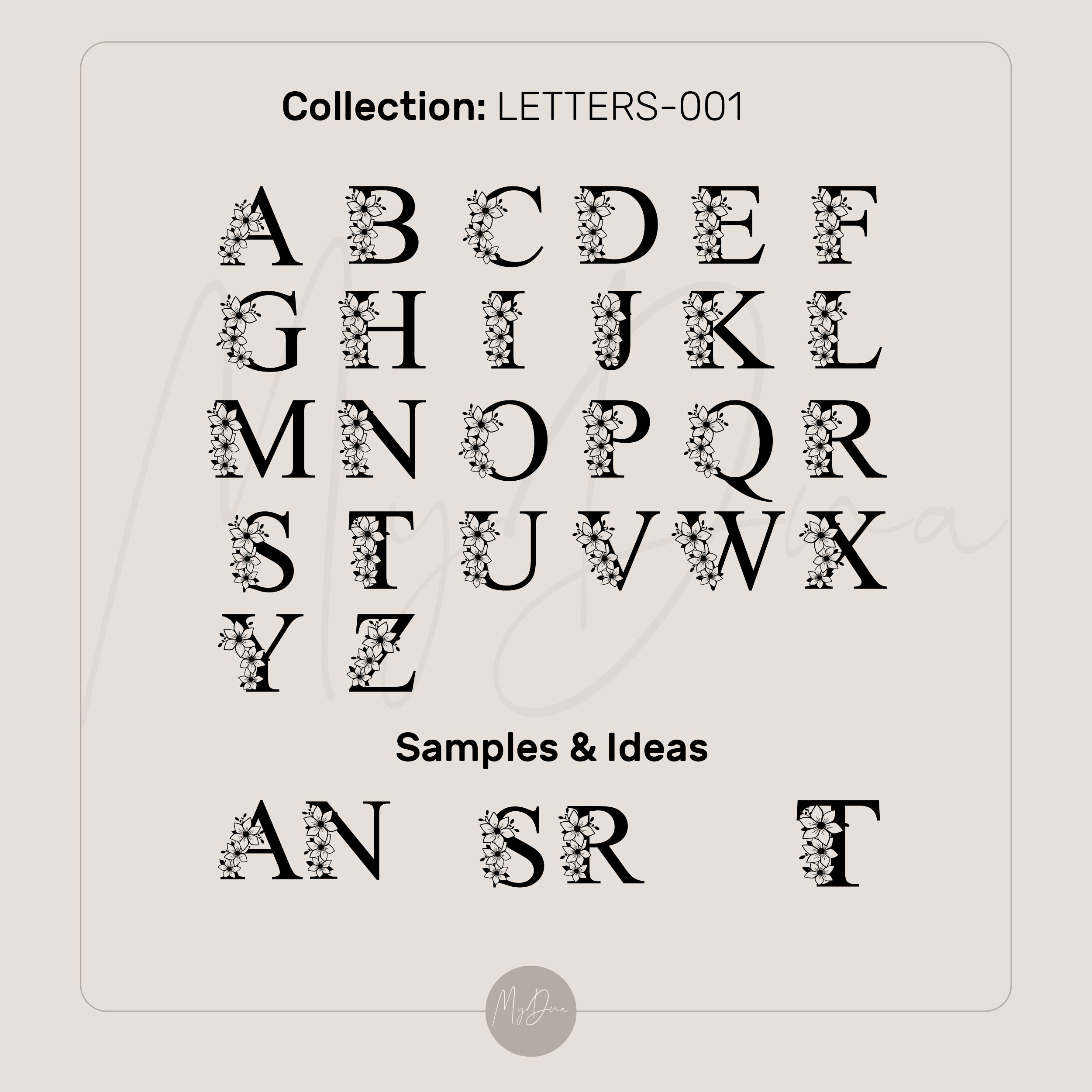 Floral Letter Earrings