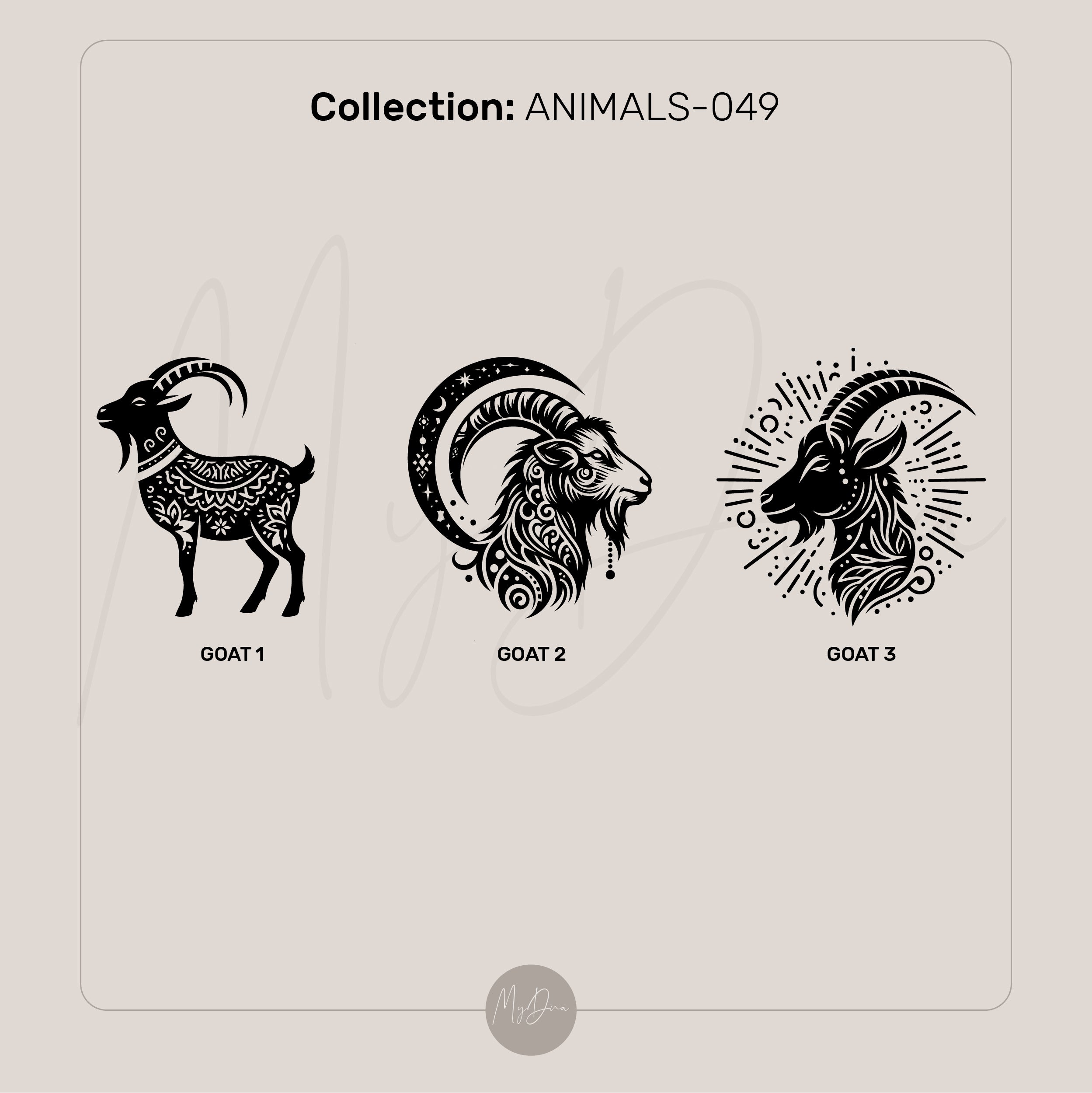 Tribal Goat Engraving Ring
