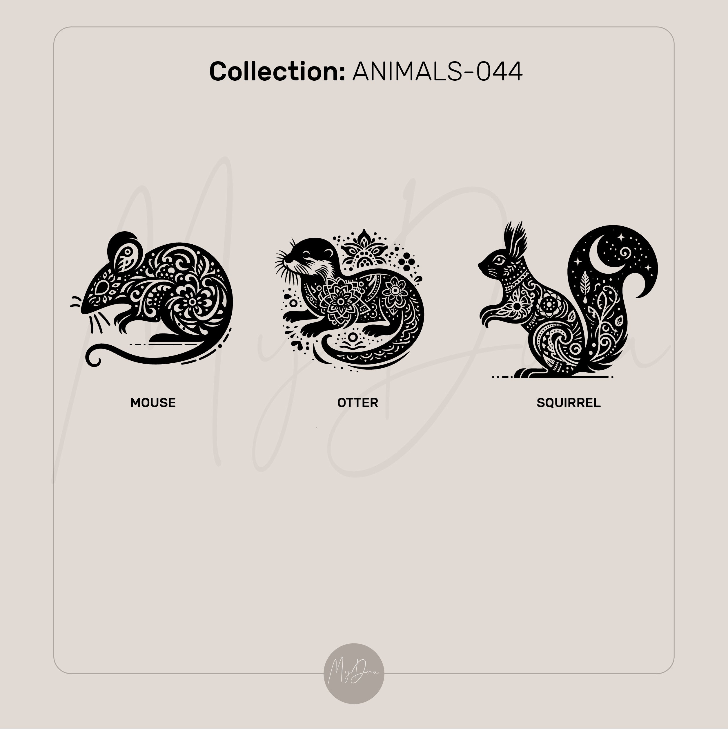 Custom Gold Hexagon Signet Ring with Cute Squirrel Engraving