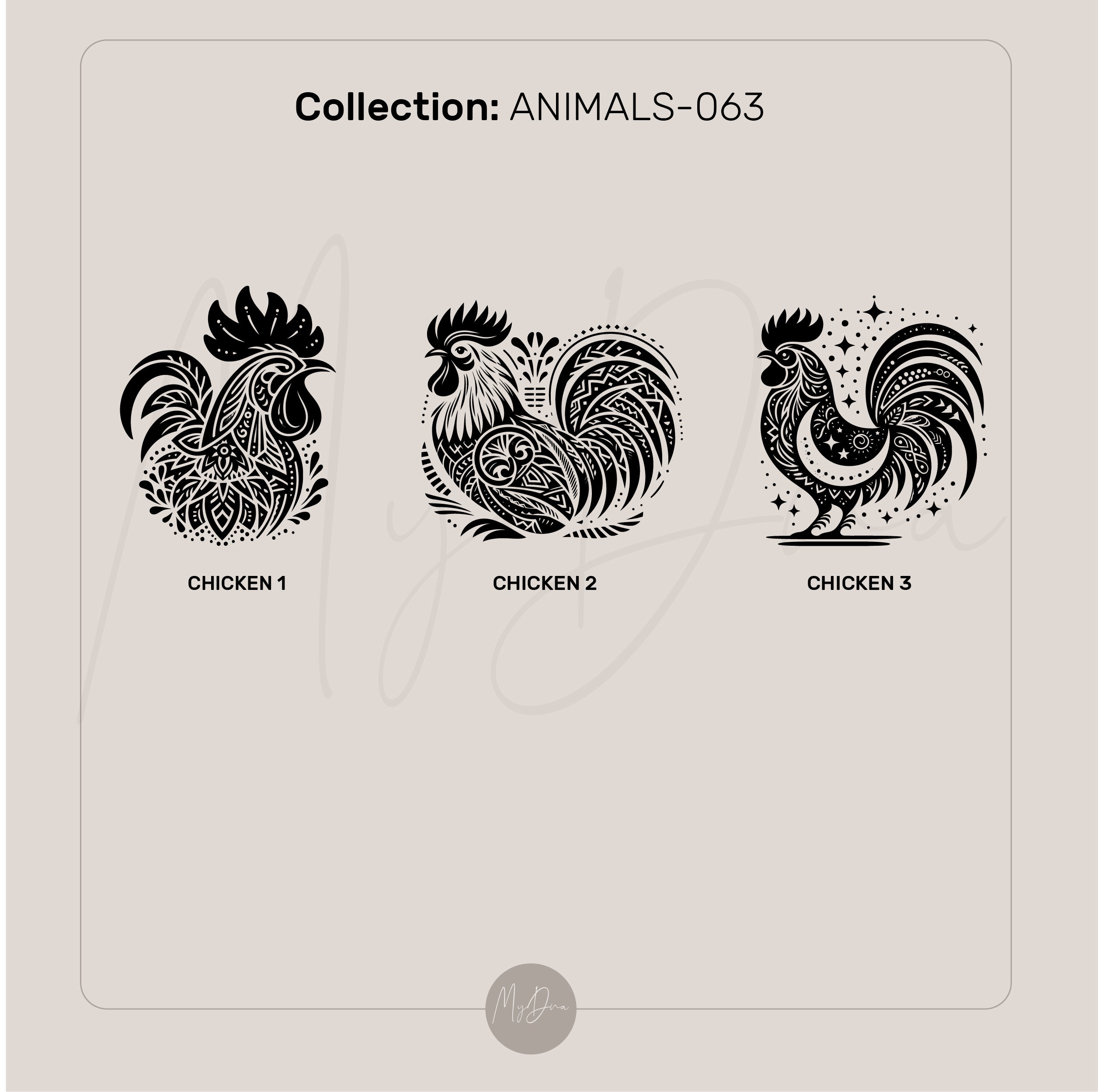 Chicken Engraved Ring