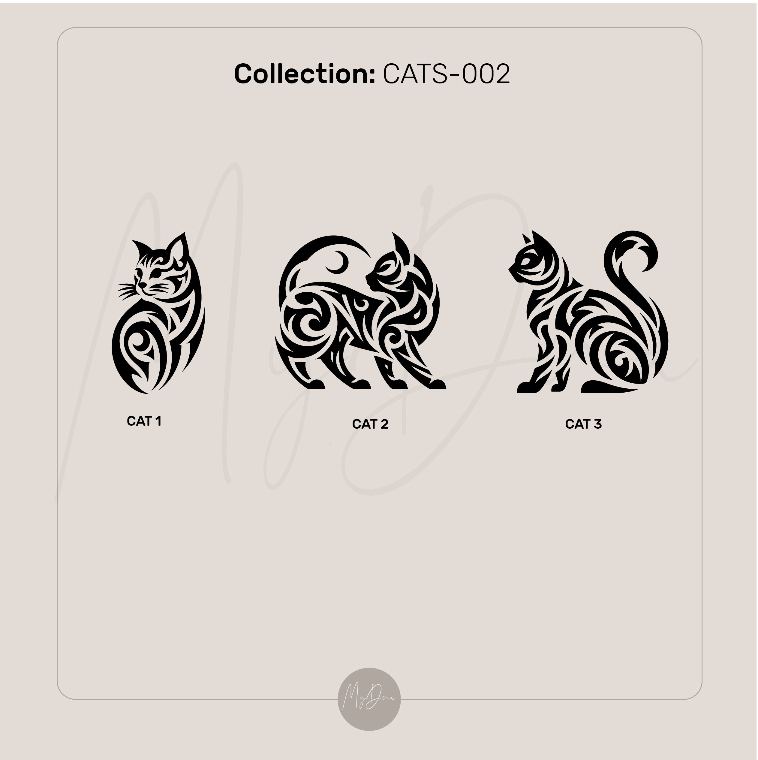 Tribal Cat Engraving Ring