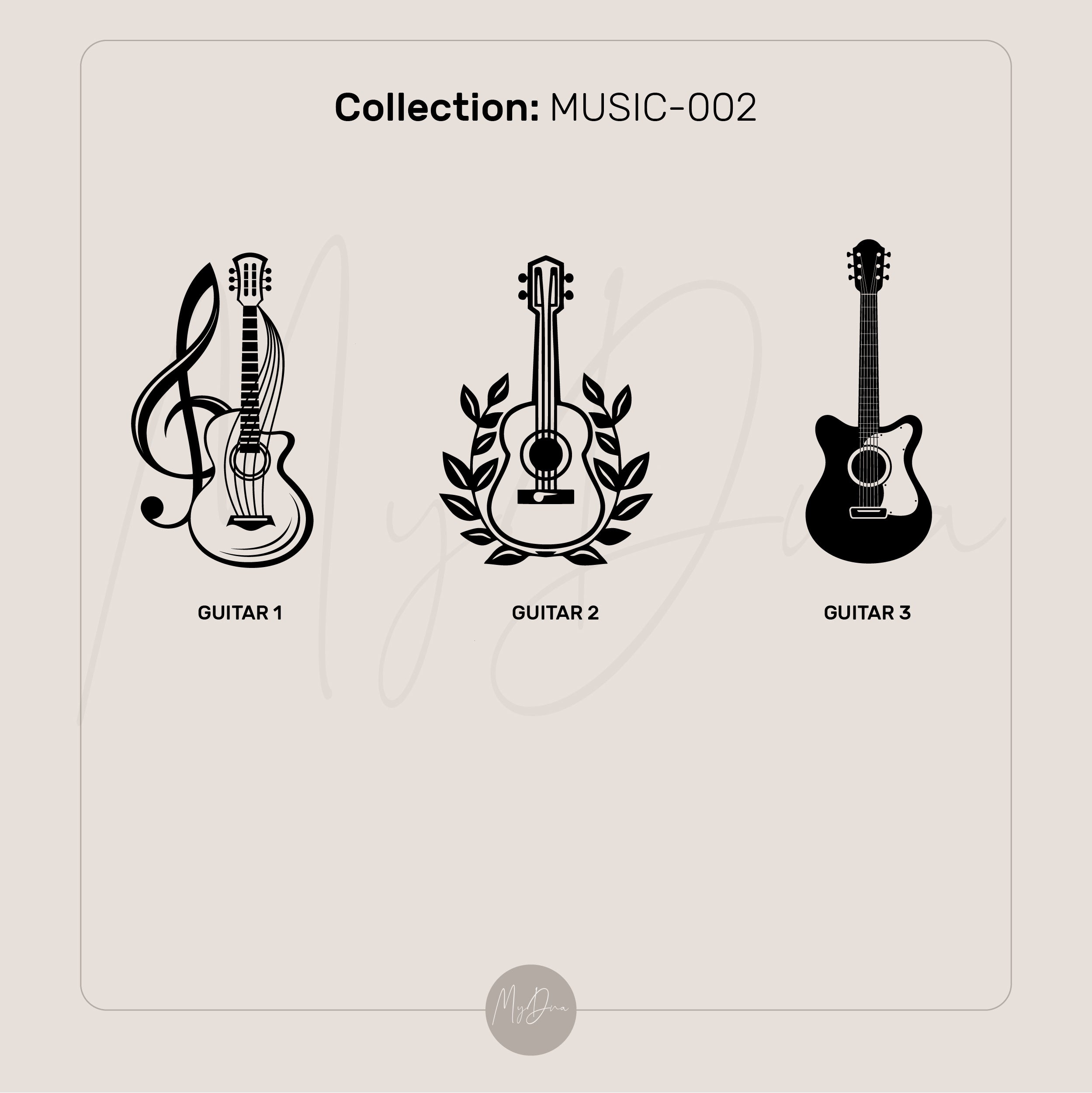 Engraved Guitar Signet Ring