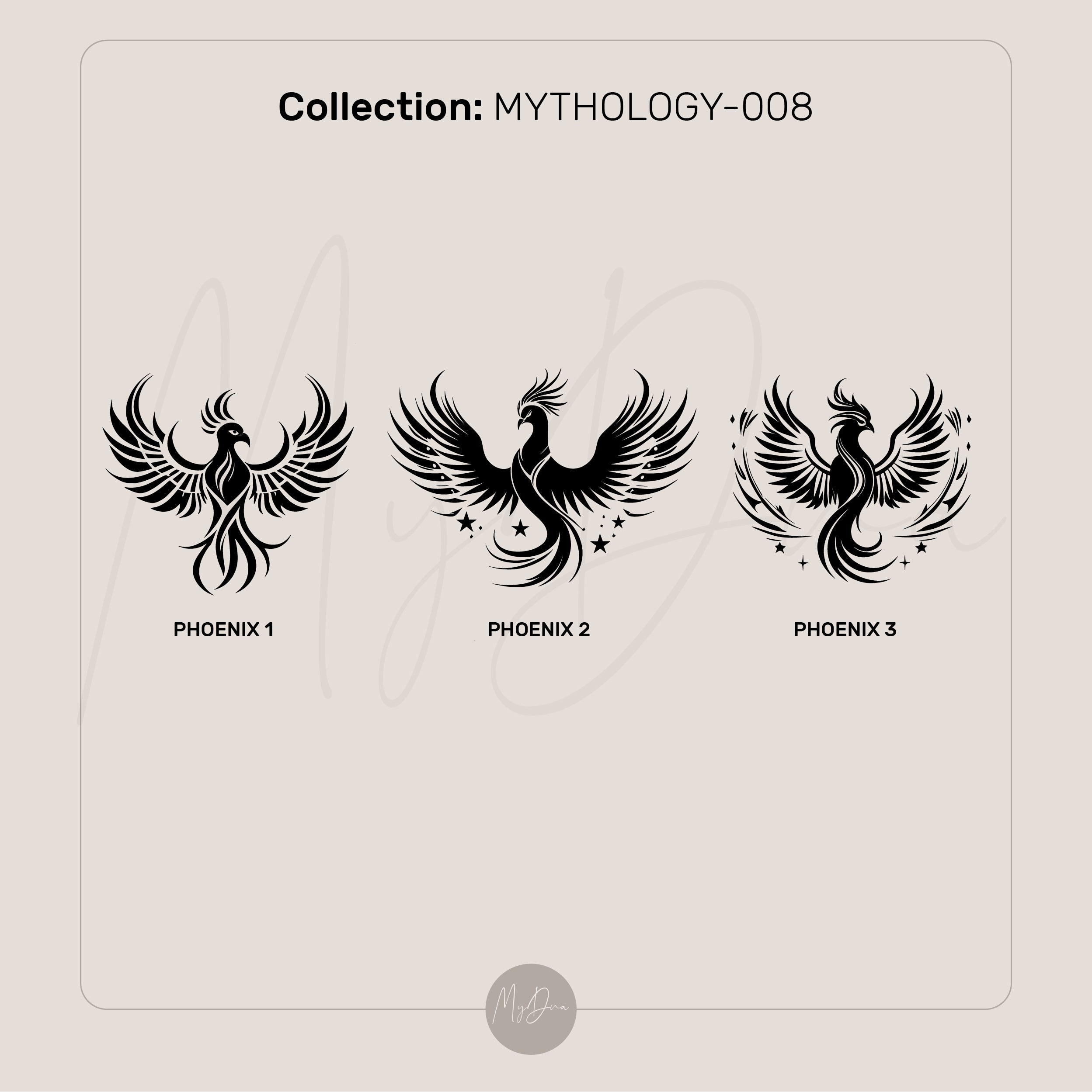 Engraved Phoenix Signet Ring