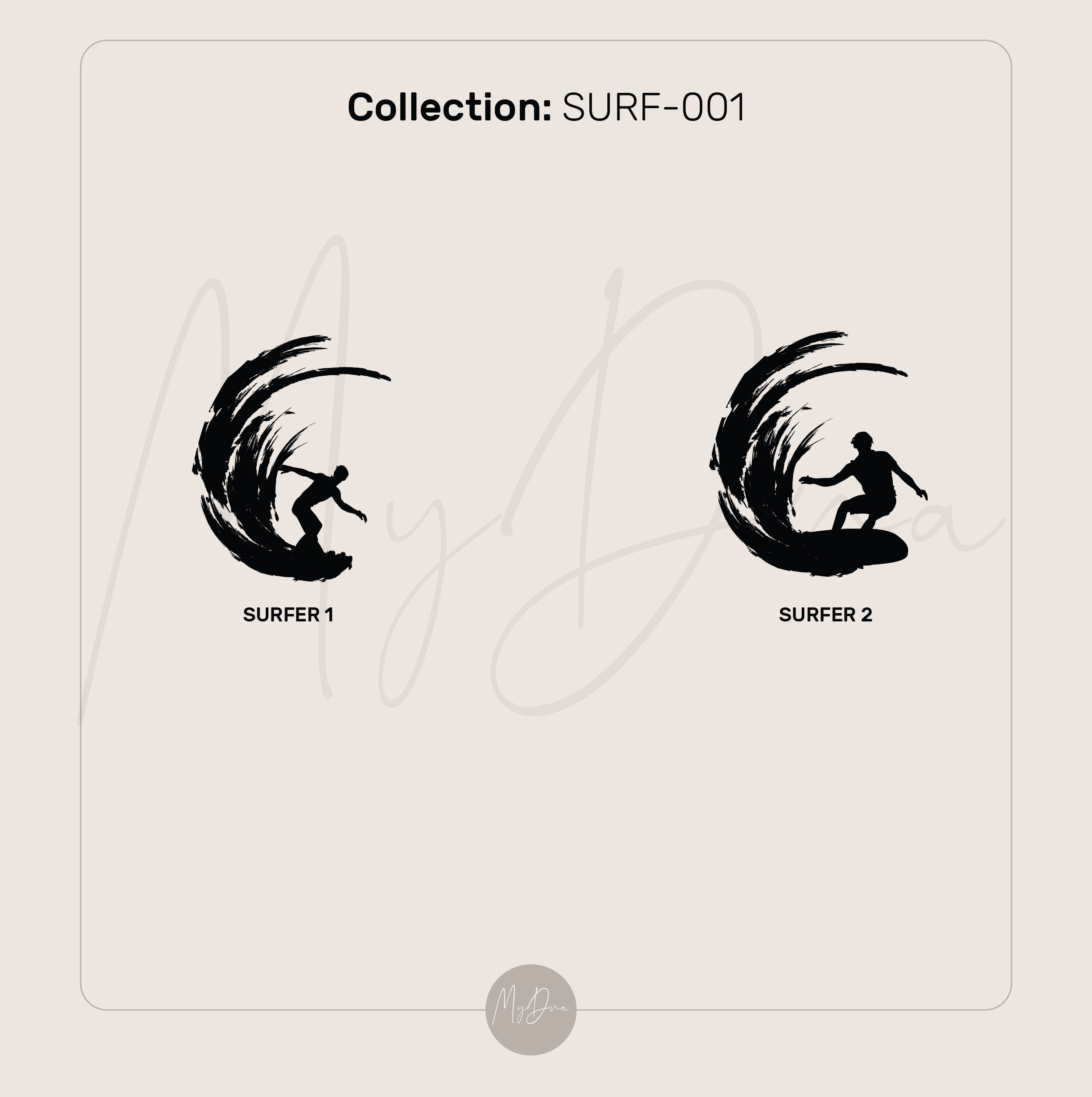 Surfer Catching Wave Engraving Ring