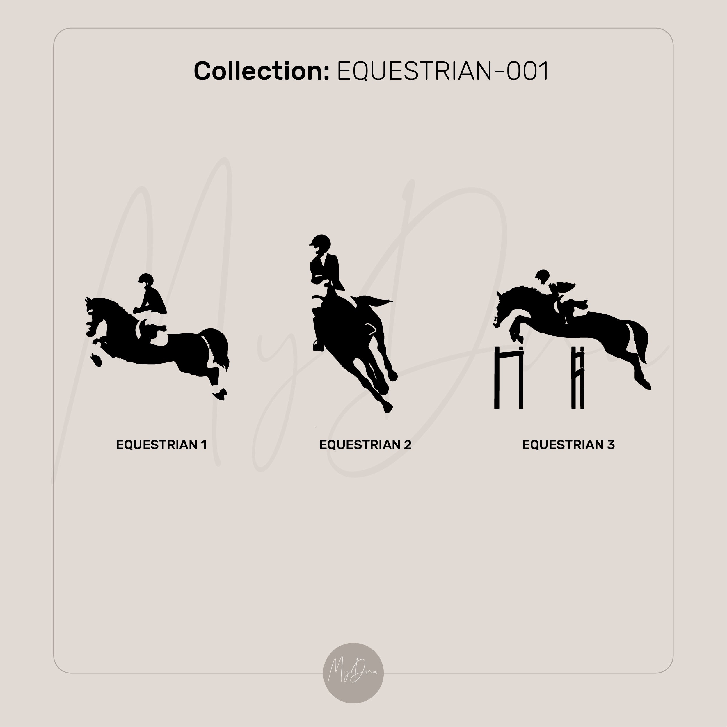 Custom Gold Round Shaped Signet Ring with Equestrian Design