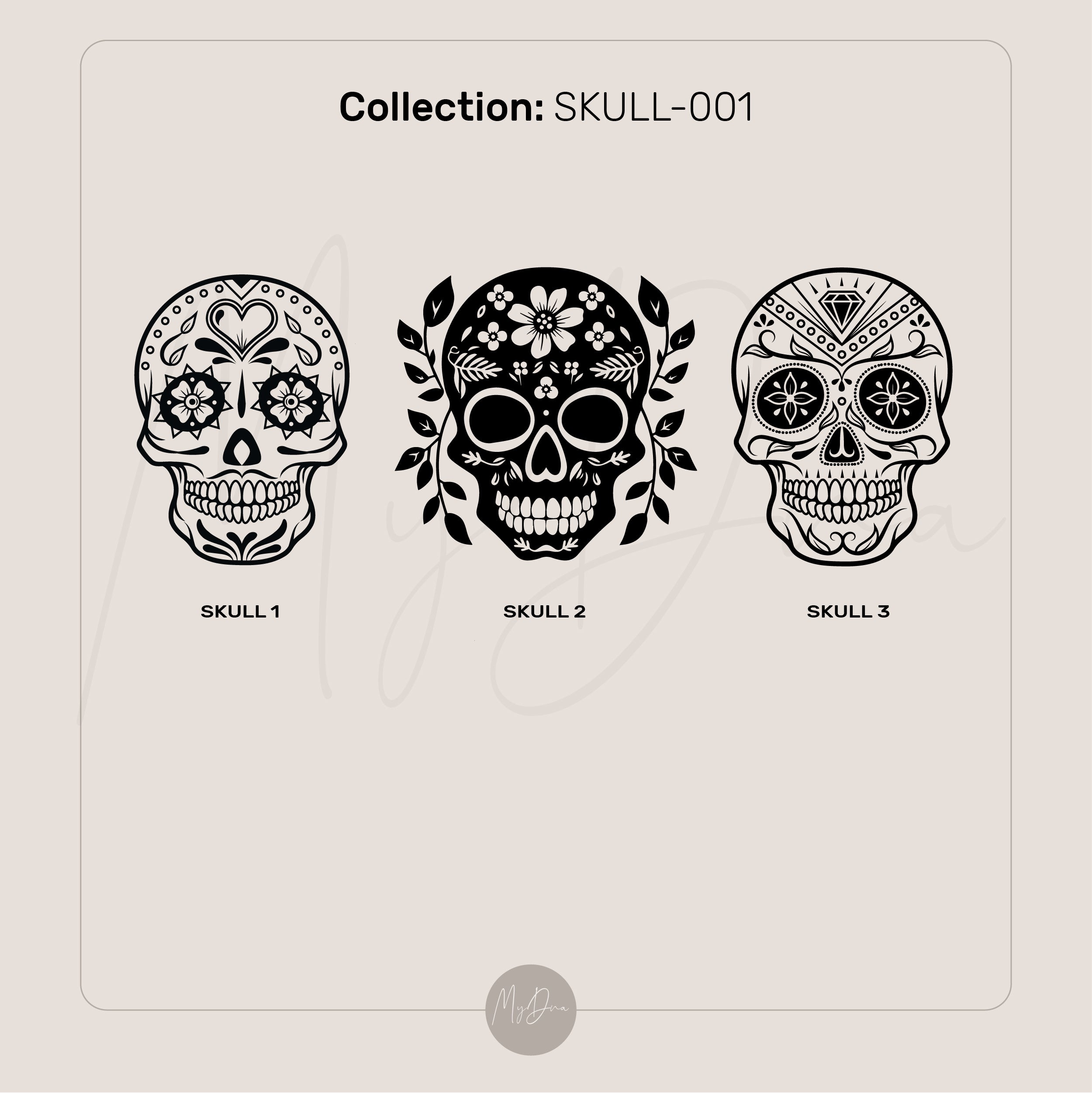 Engraved Mexican Skull Ring