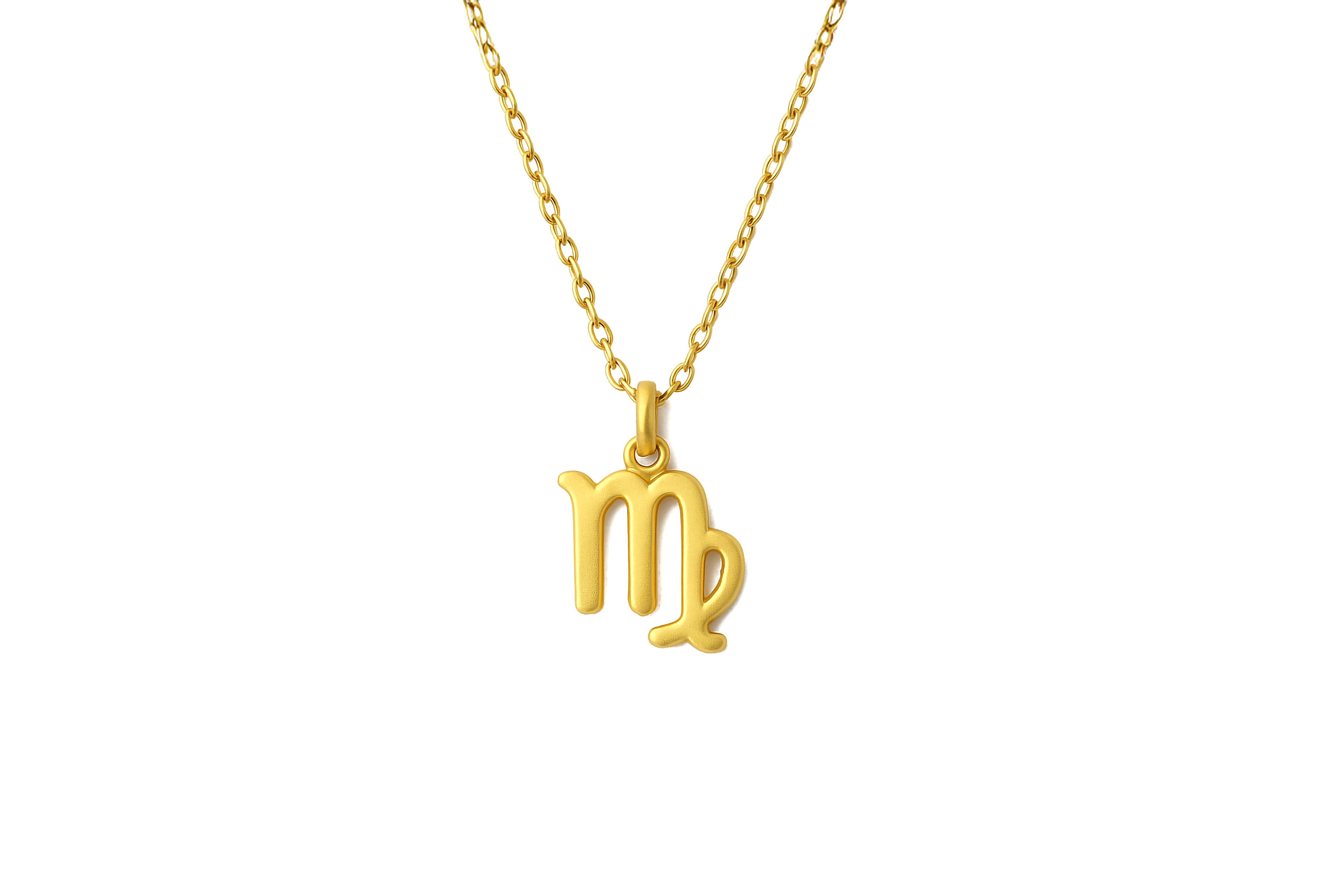 14k Gold Virgo Zodiac Necklace
