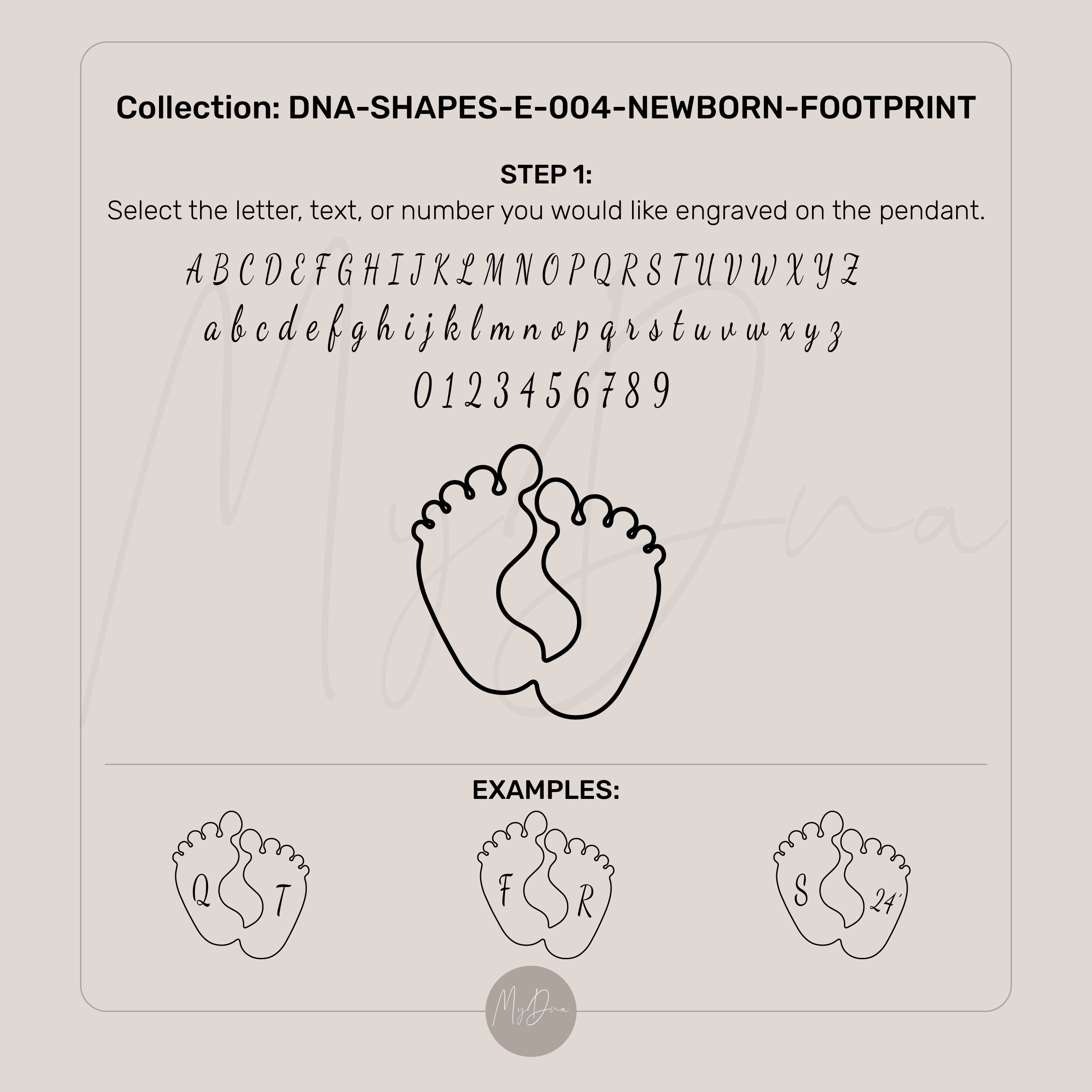 Newborn Footprint Pendant Necklace