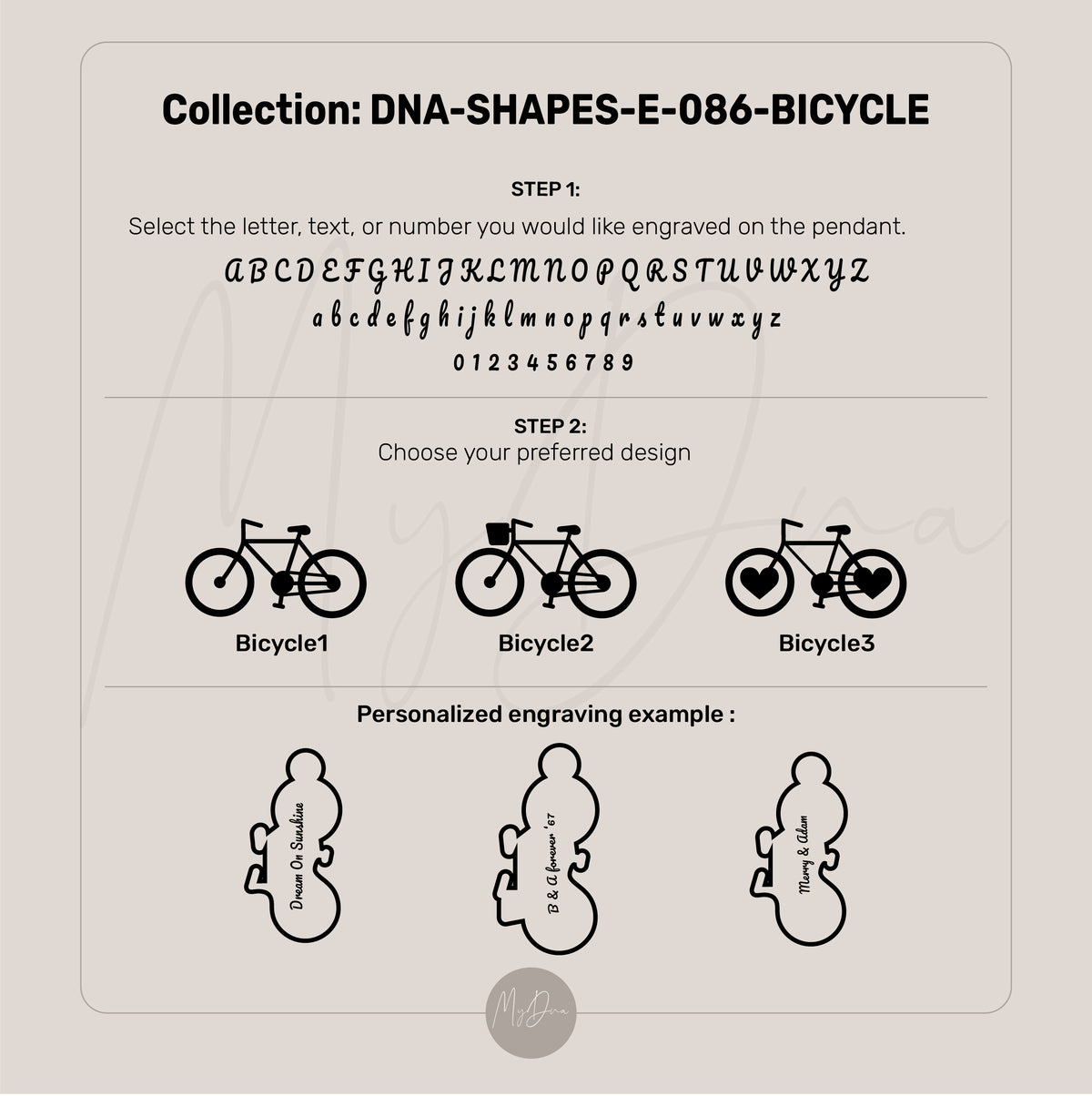Personalized Bicycle Pendant