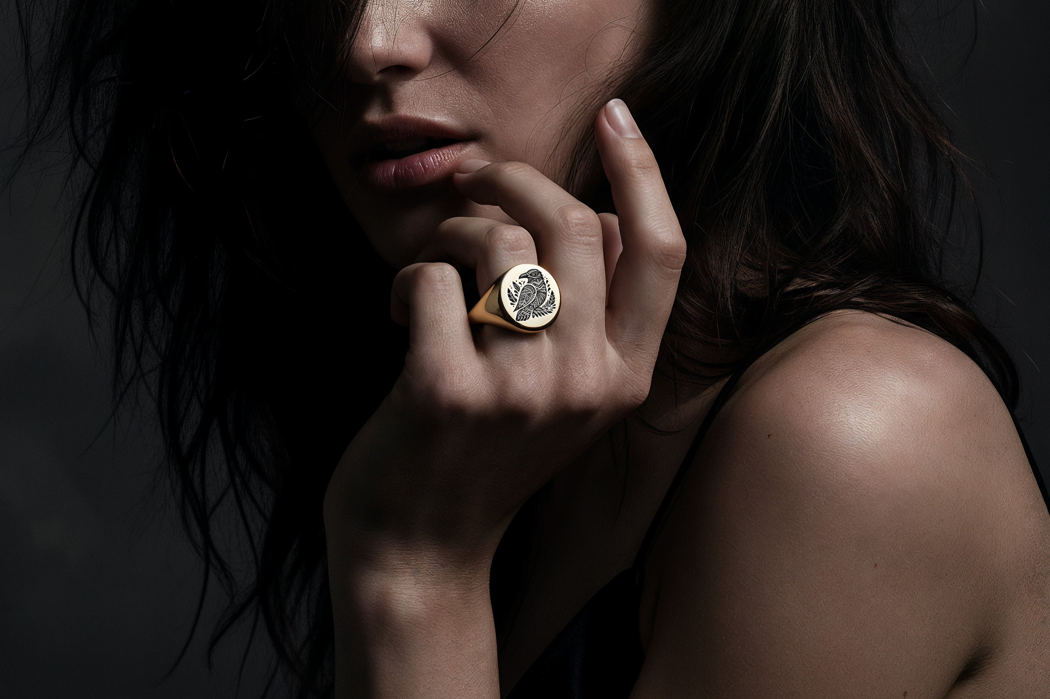Dark Raven Signet Ring