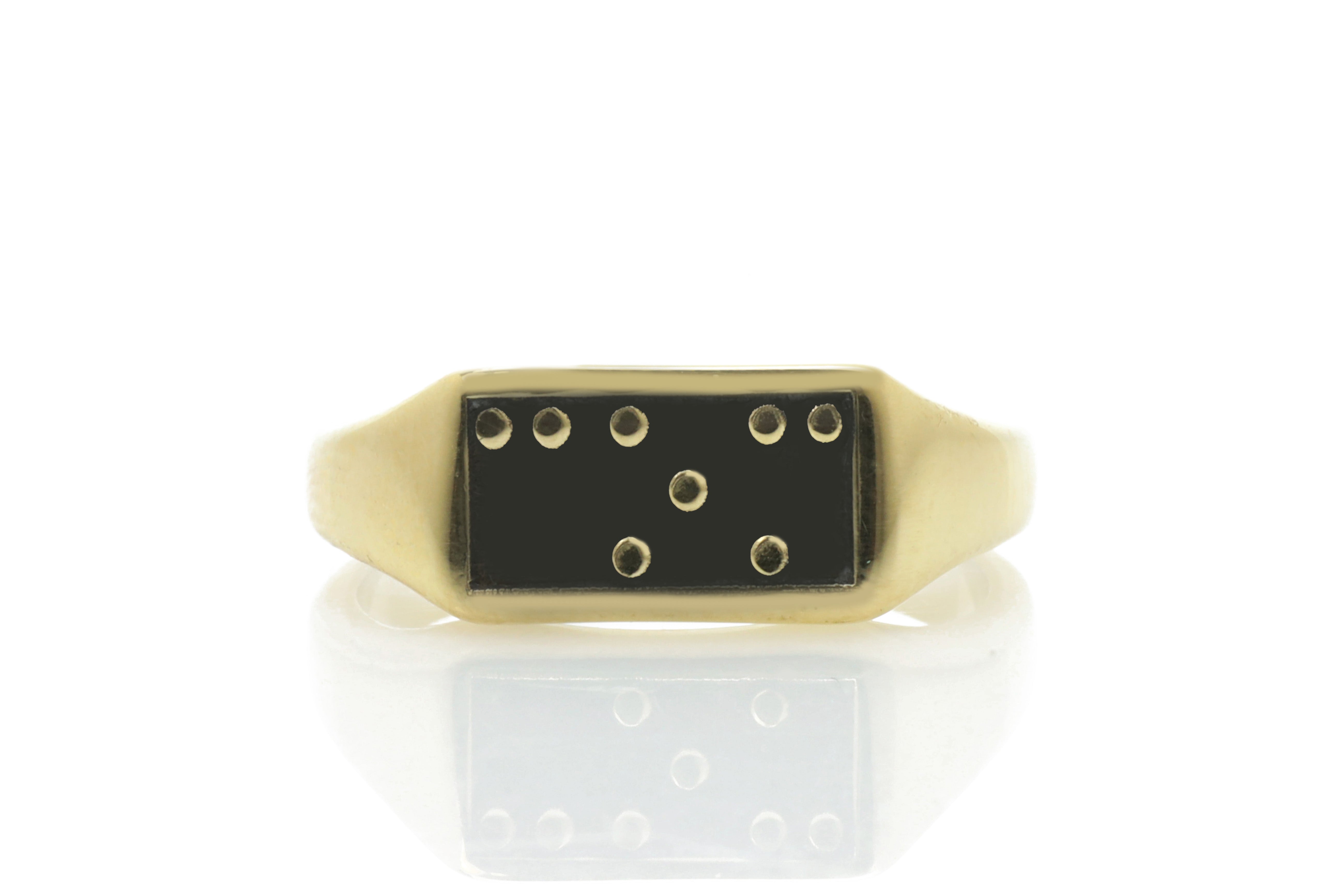 Custom Braille Signet Ring