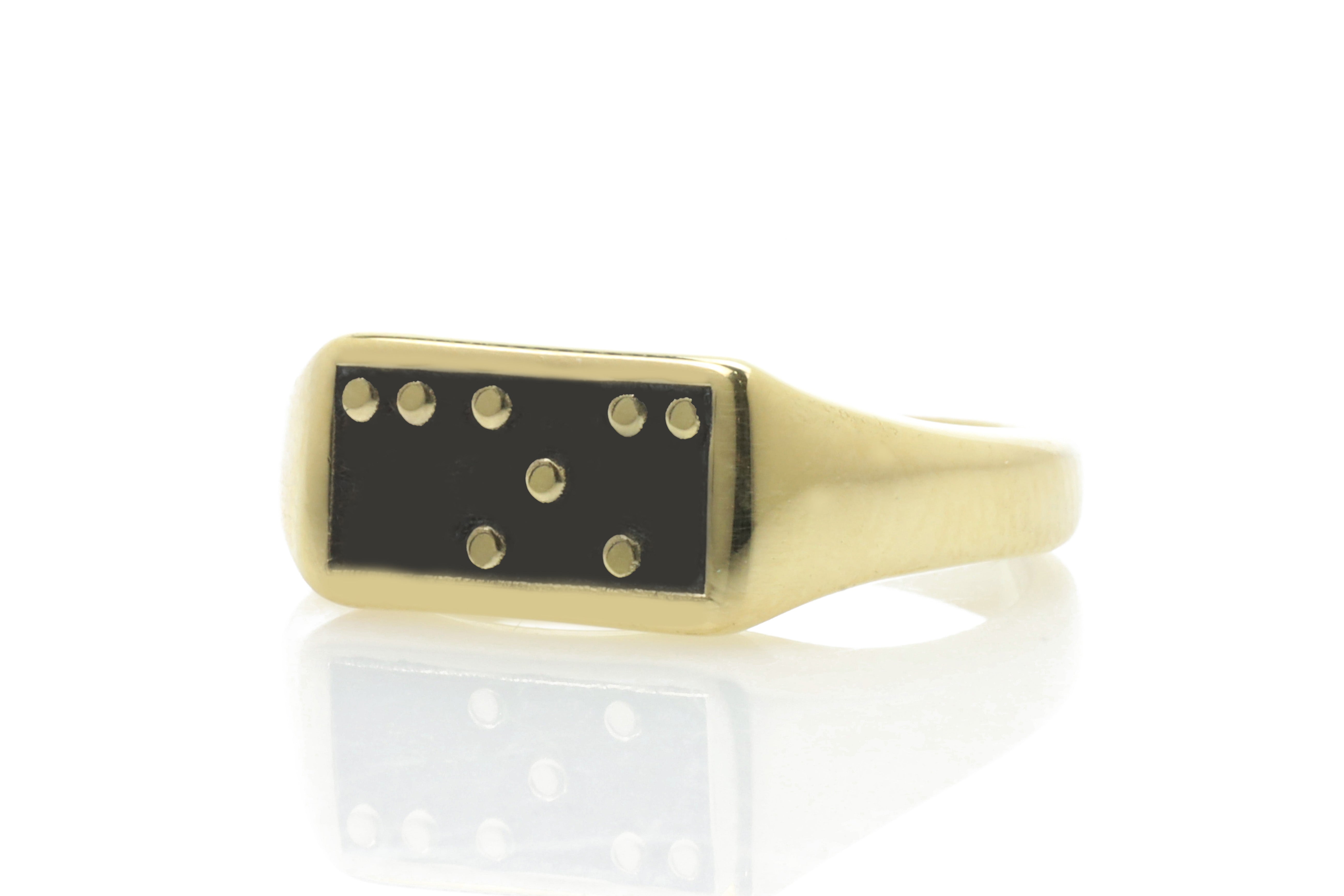 Custom Braille Signet Ring