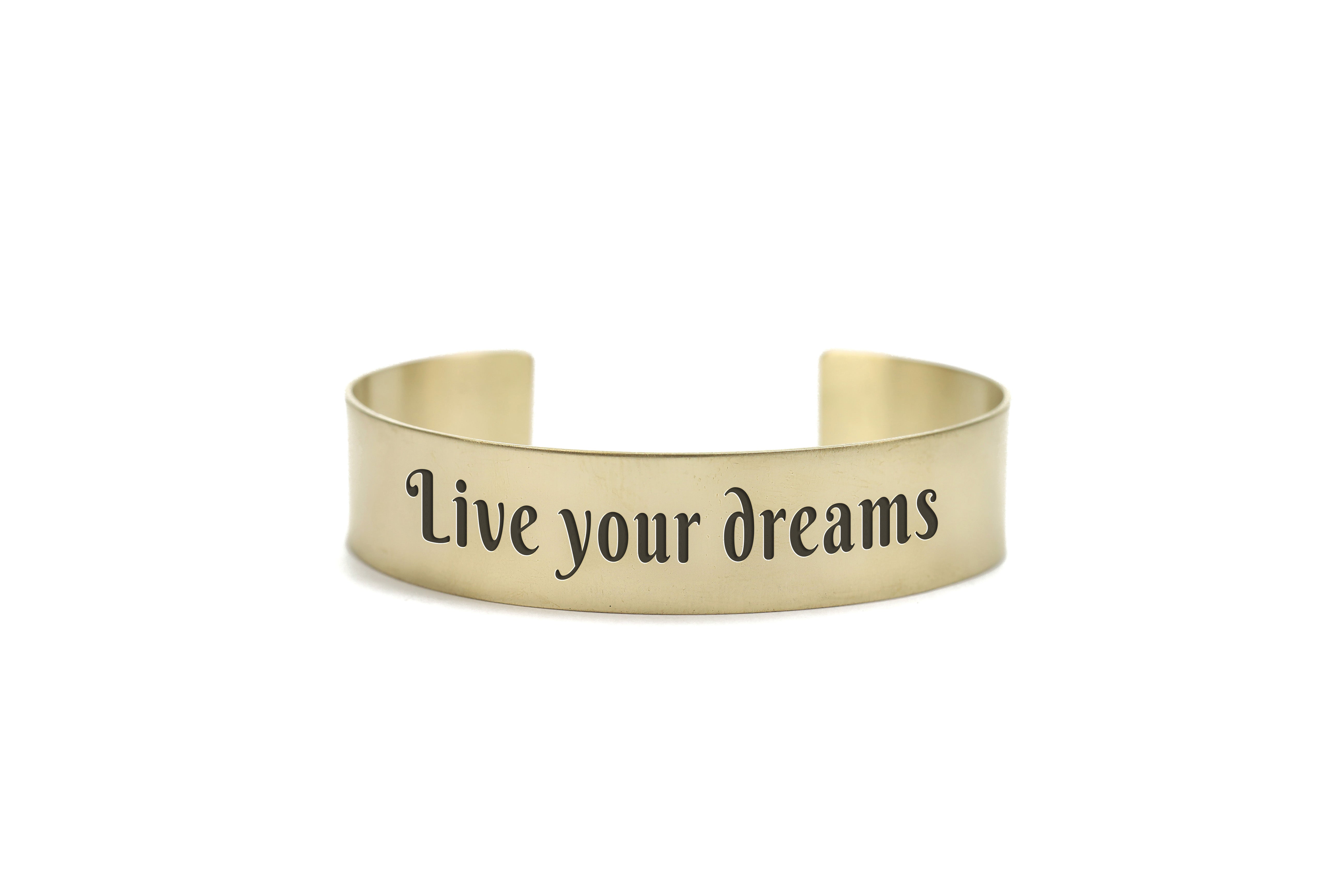 Gold Custom Text Bracelet