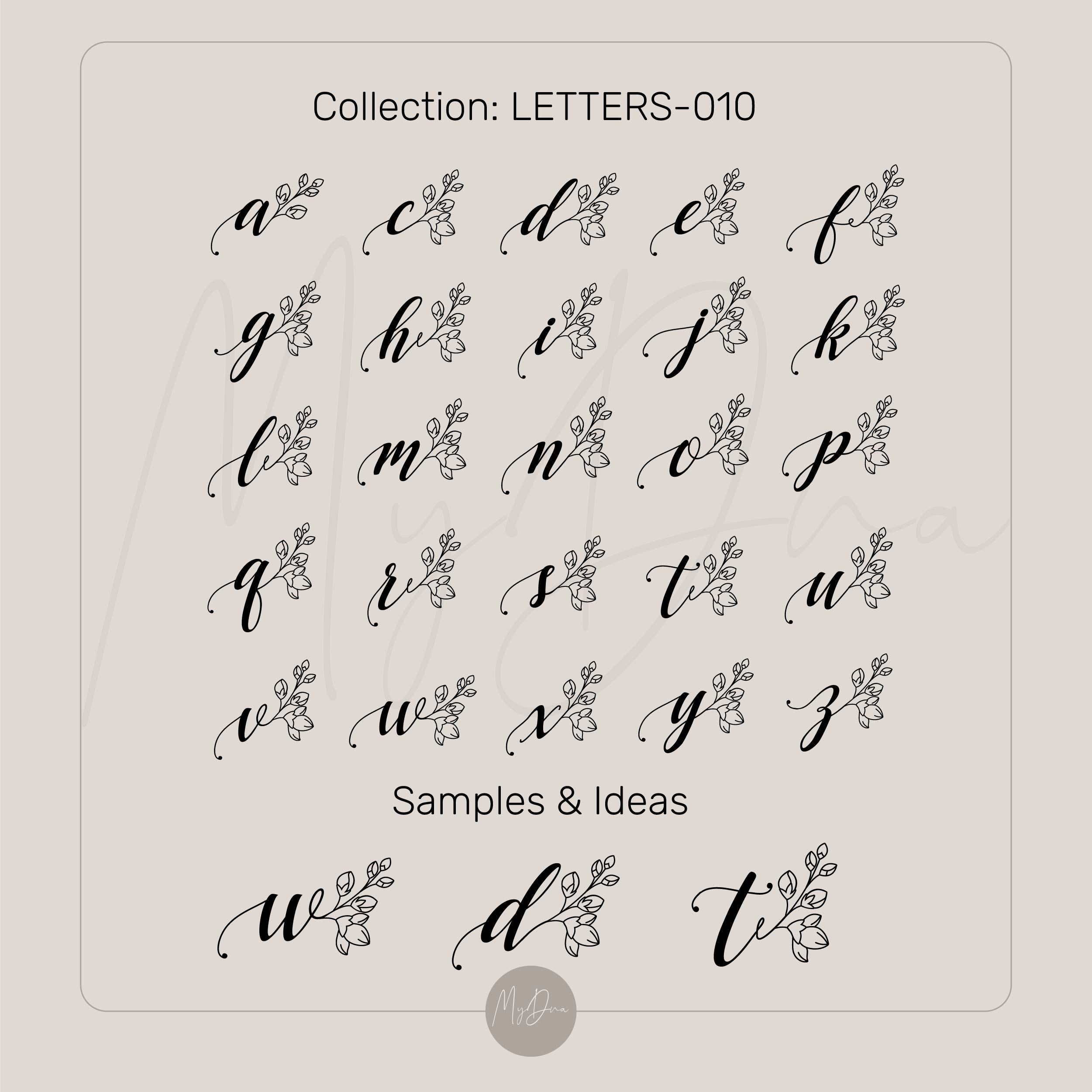 Engraved Flowered Letter Ring