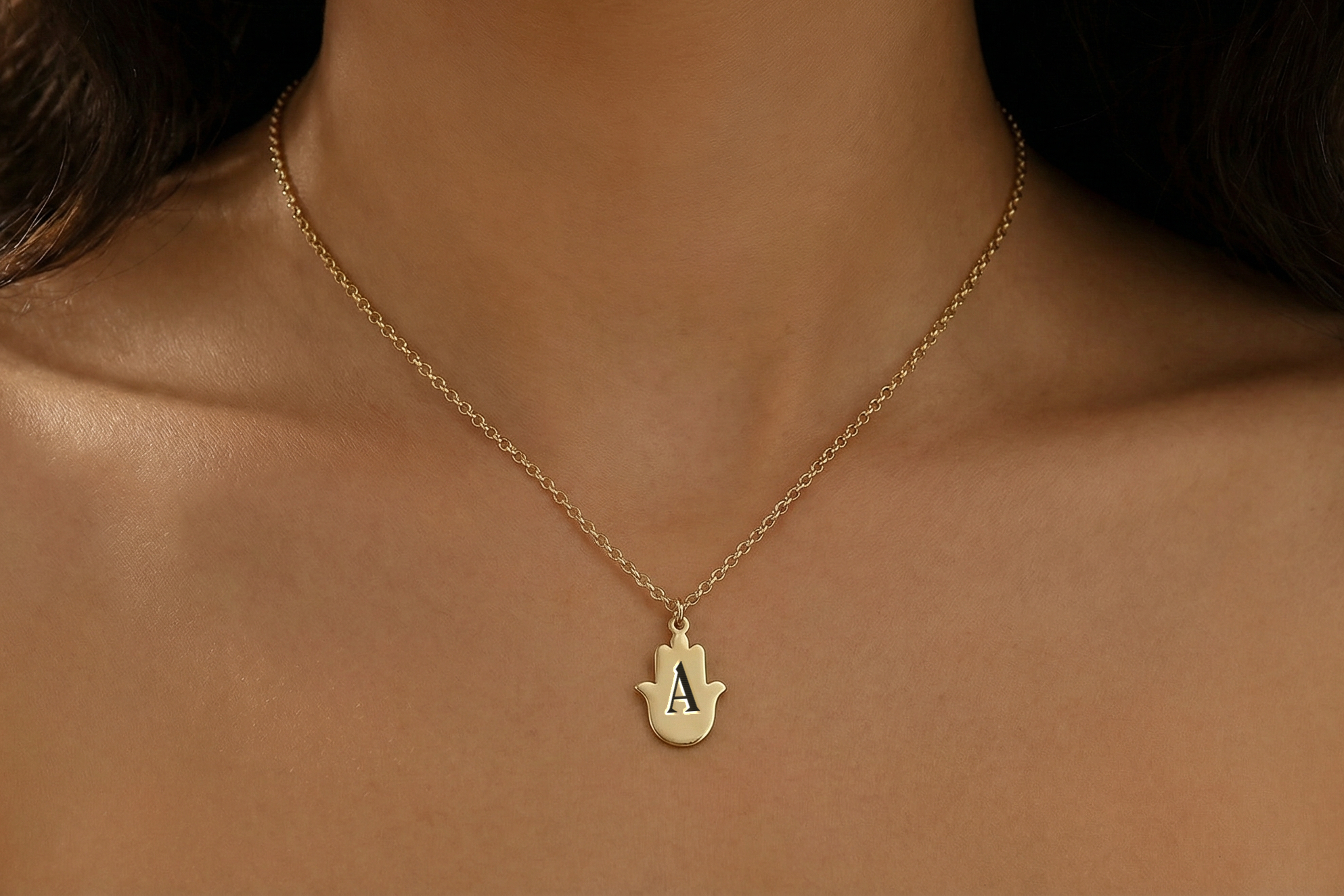 Personalized Hamsa Hand Necklace