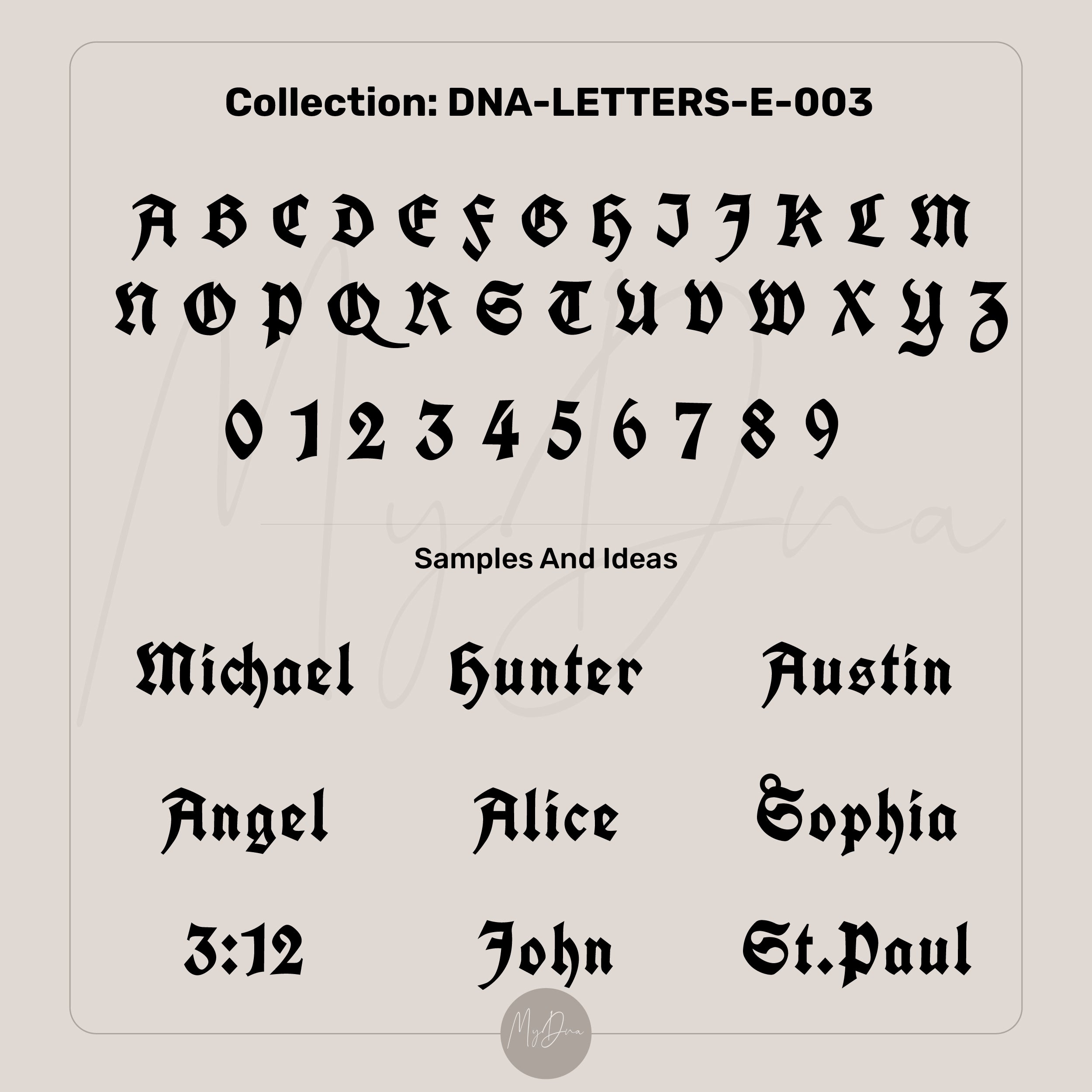 Gothic Script Name Necklace