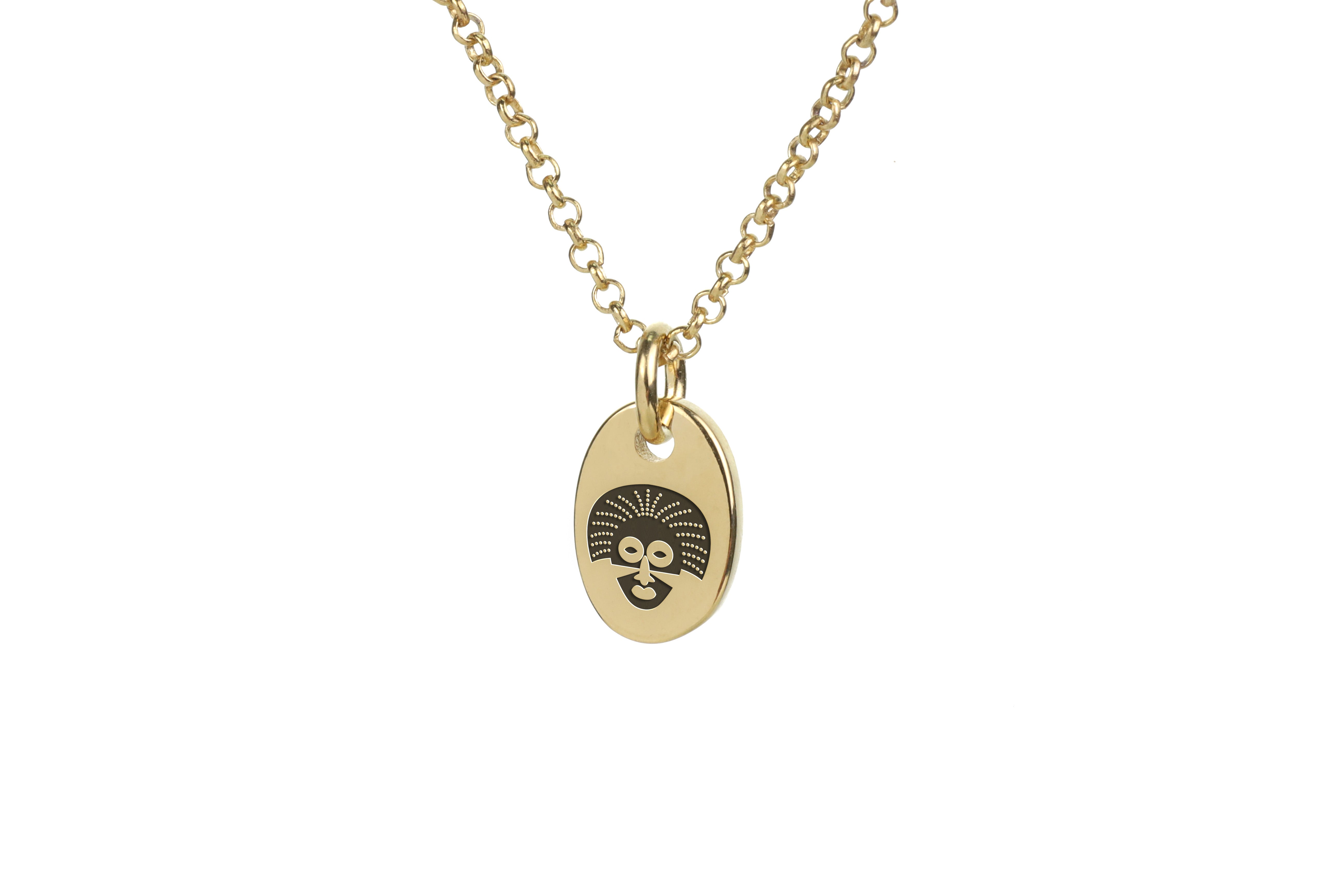 14k Gold African Tribe Necklace