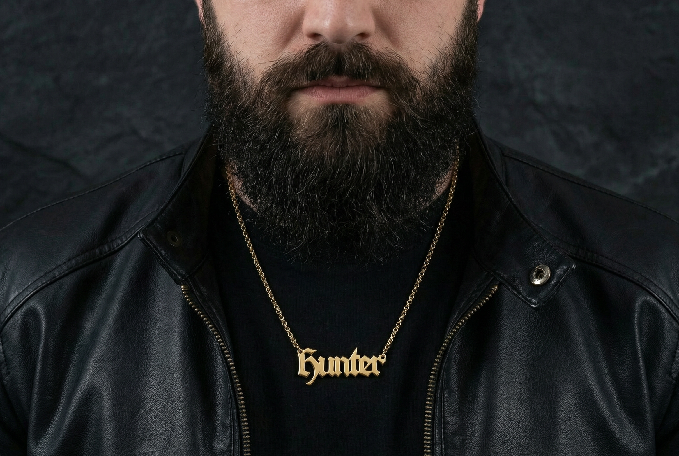 Bold Gothic Letters Necklace