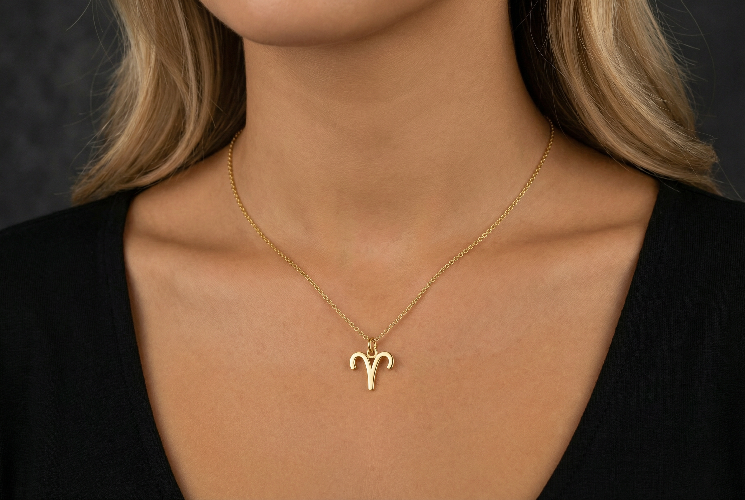 24k Gold Aries Zodiac Necklace