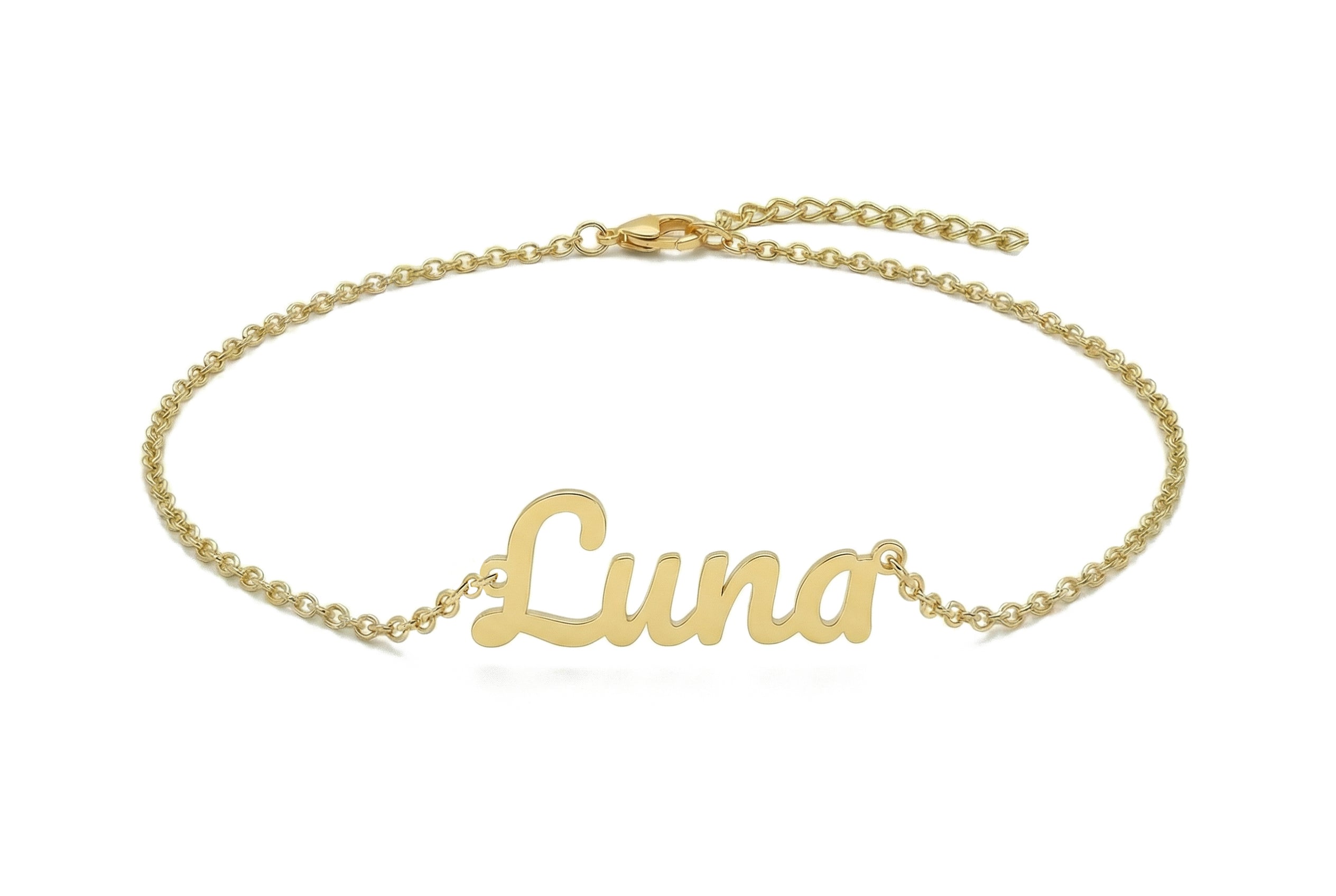 Custom 14k Gold Name Anklet