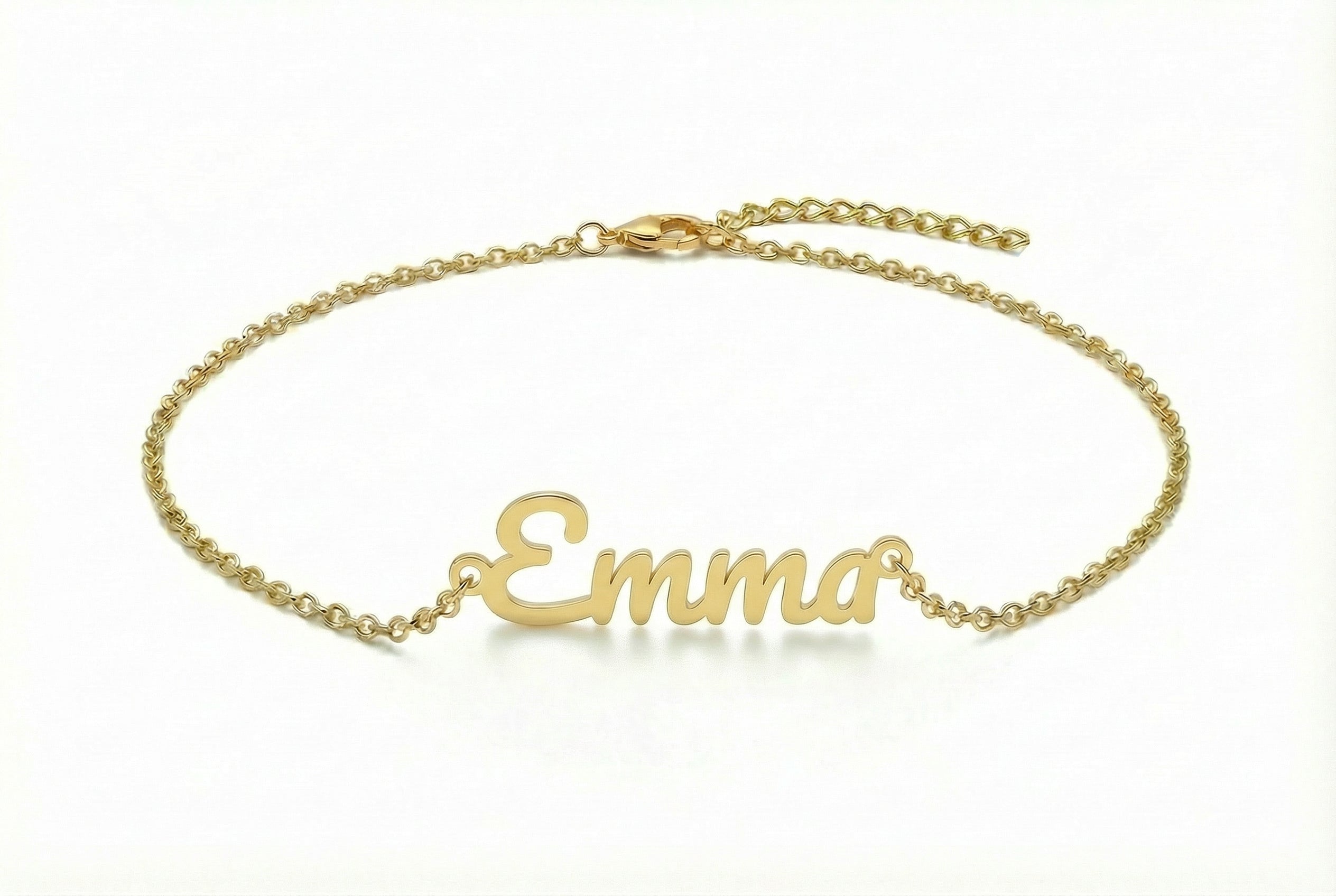 Delicate Script Name Anklet
