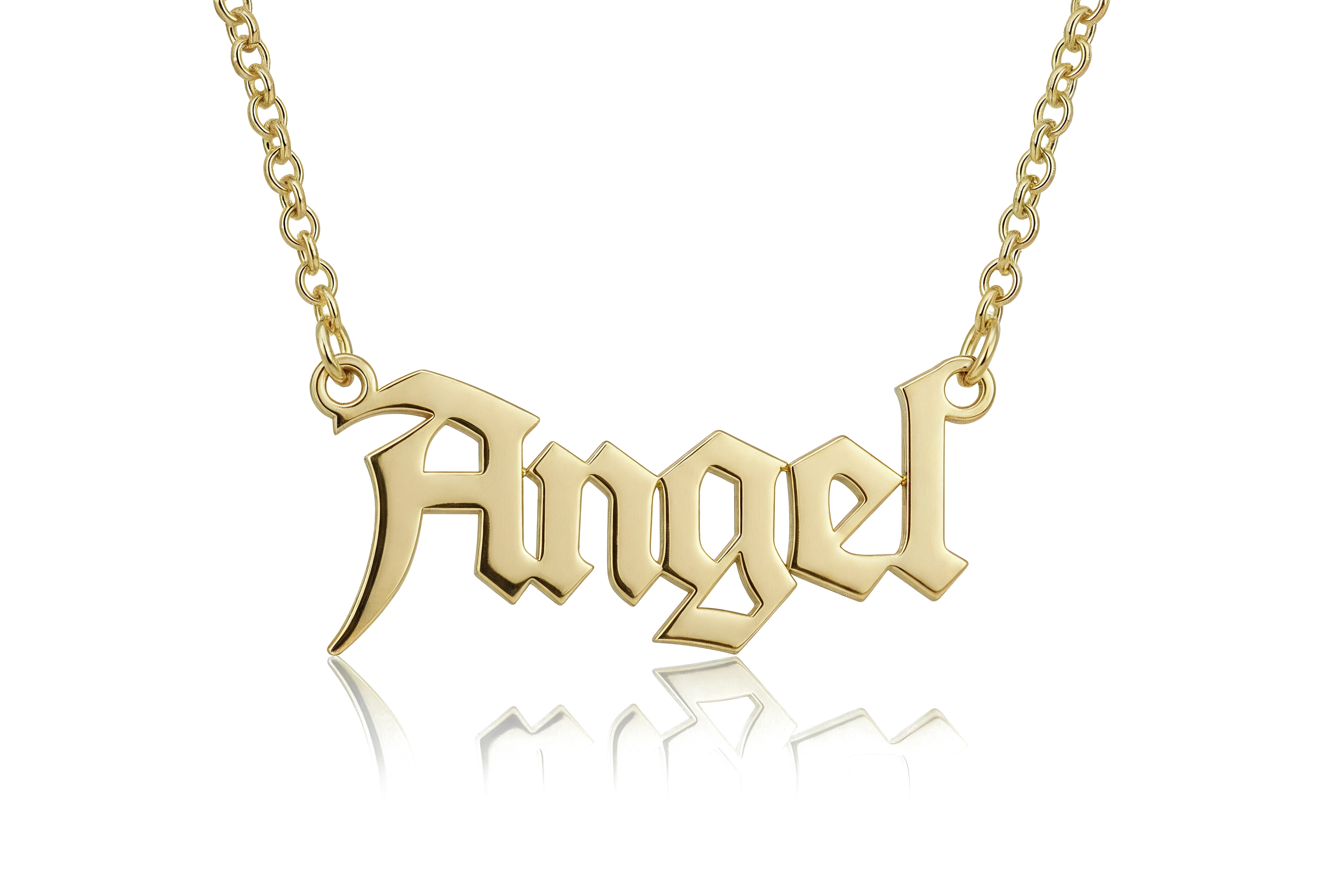 Old English Script Necklace