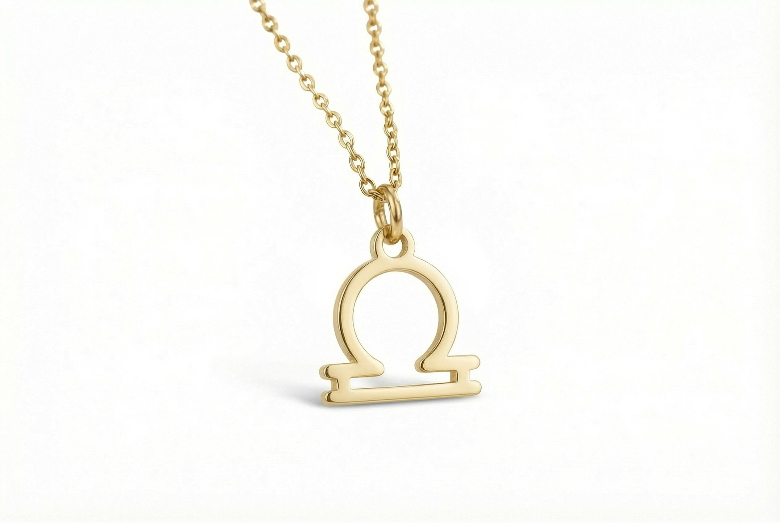 Gold Libra Zodiac Necklace