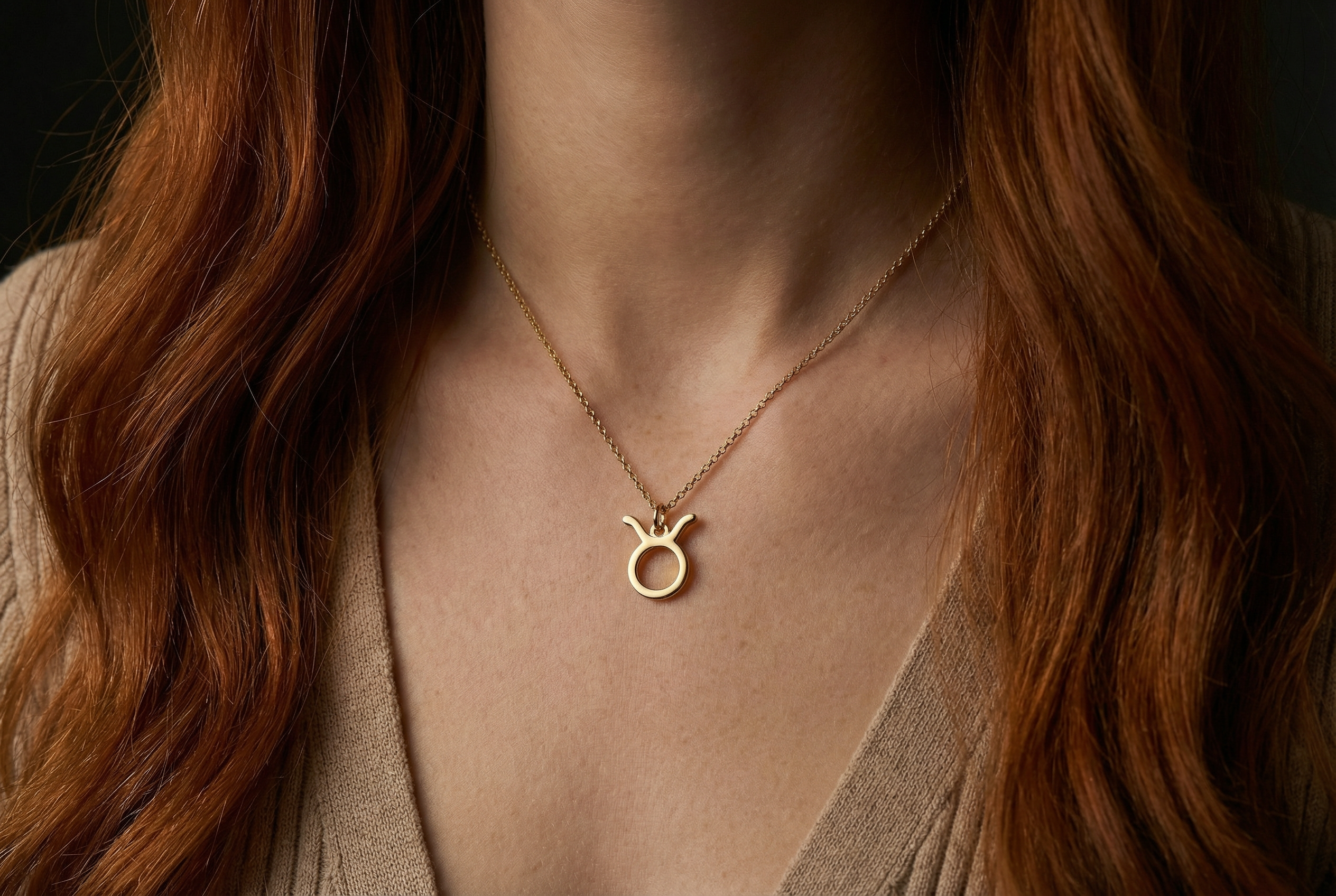 Gold Taurus Pendant Necklace