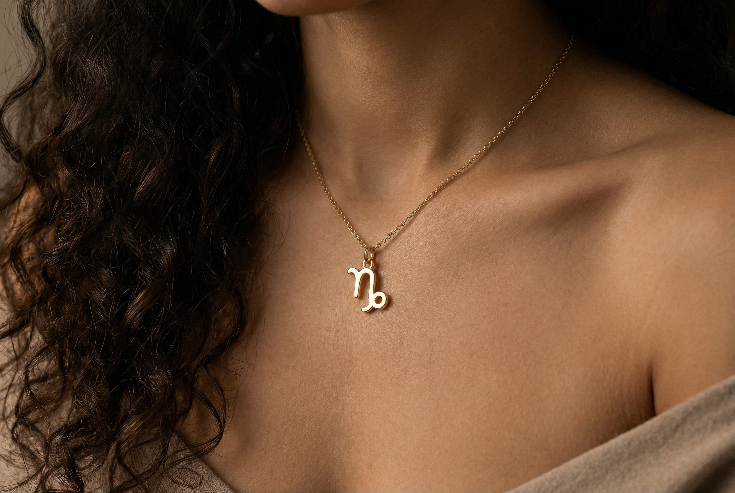 14k Gold Capricorn Zodiac Necklace